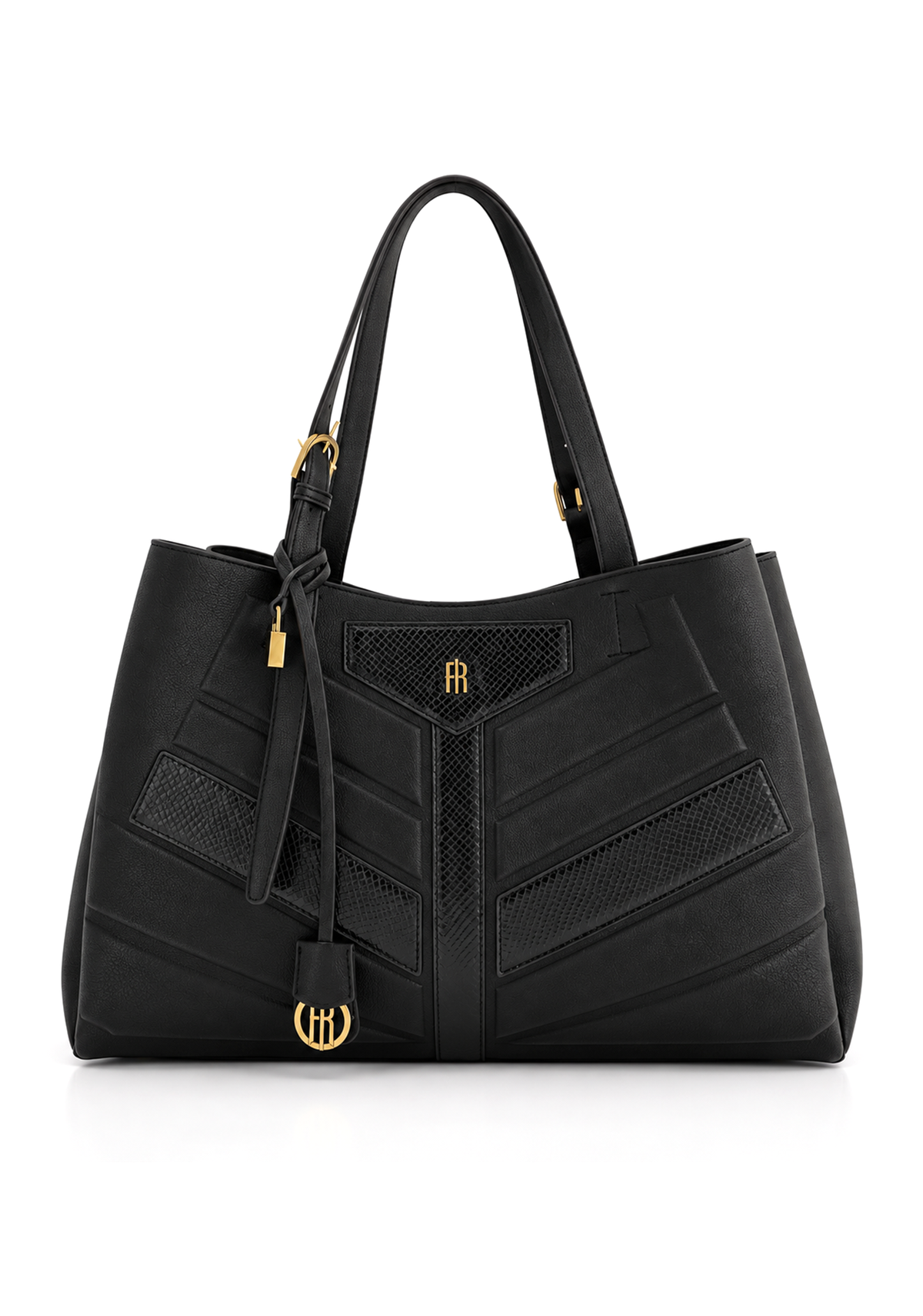 Borsa shopping bag in finta pelle con intarsi FB26WBA002P411W8 FRACOMINA