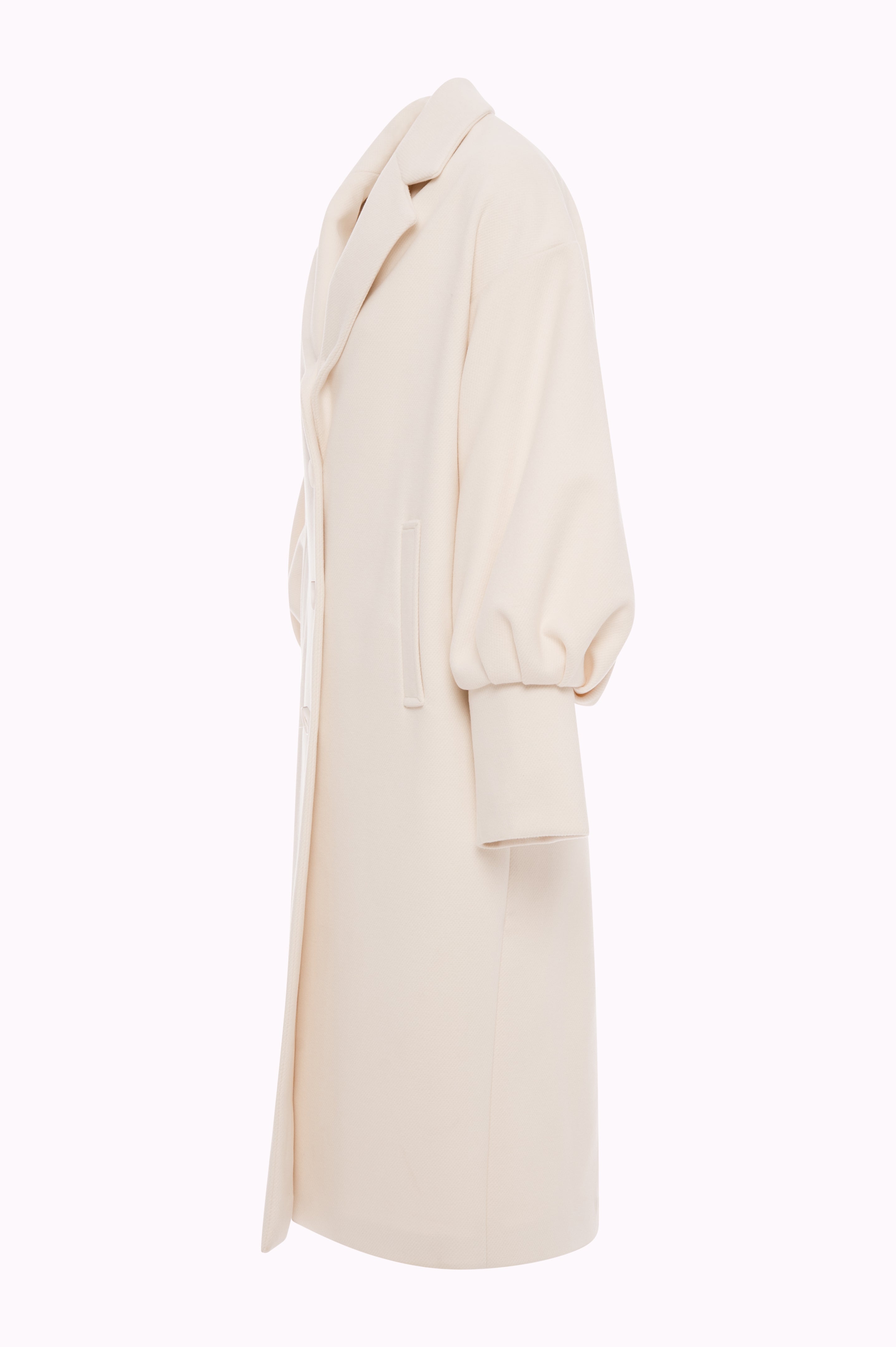 Cappotto Lungo Oversize con Maniche a Palloncino
