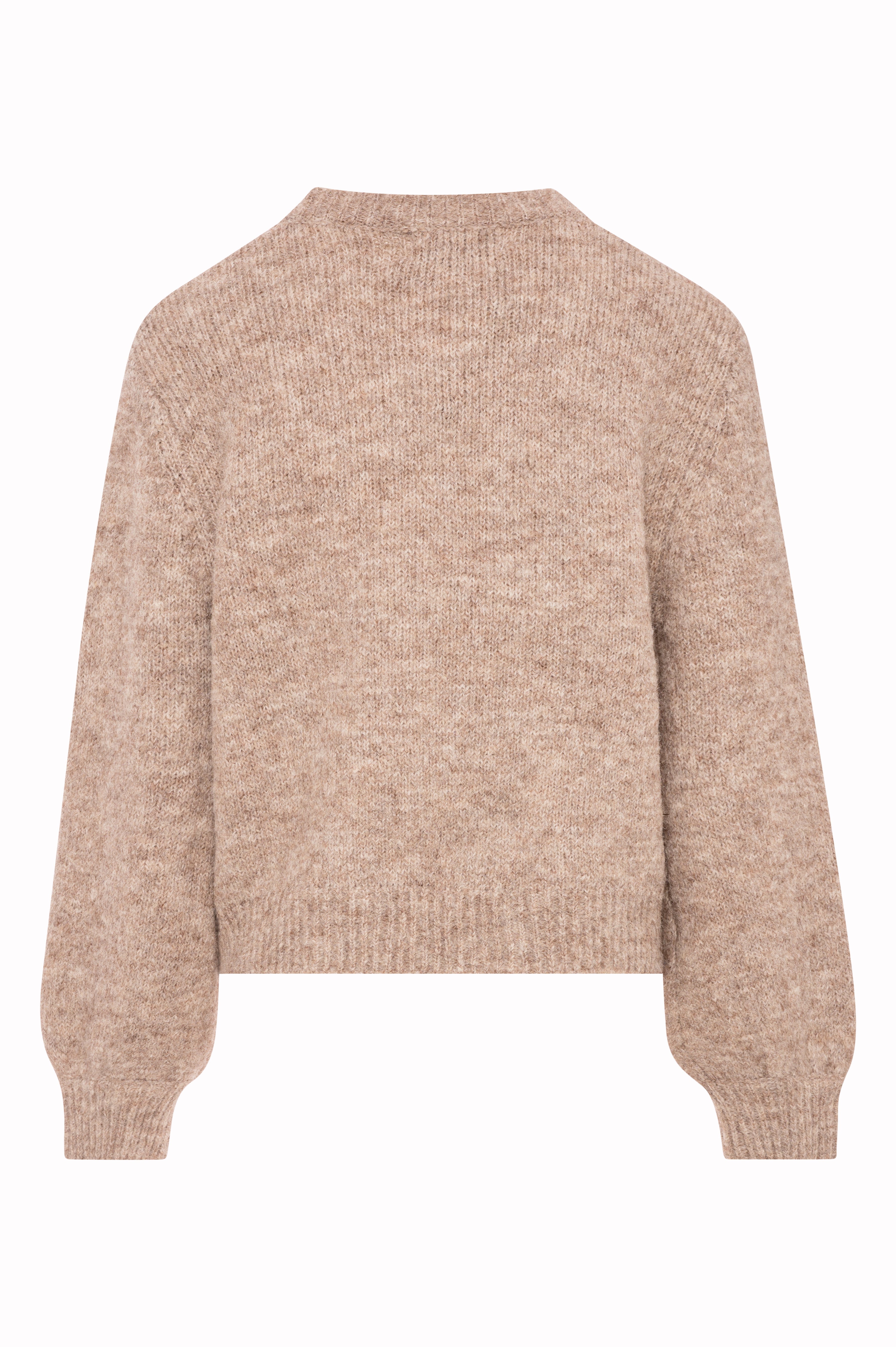 Maglione Girocollo Peloso con Dettaglio Fiocco e Strass