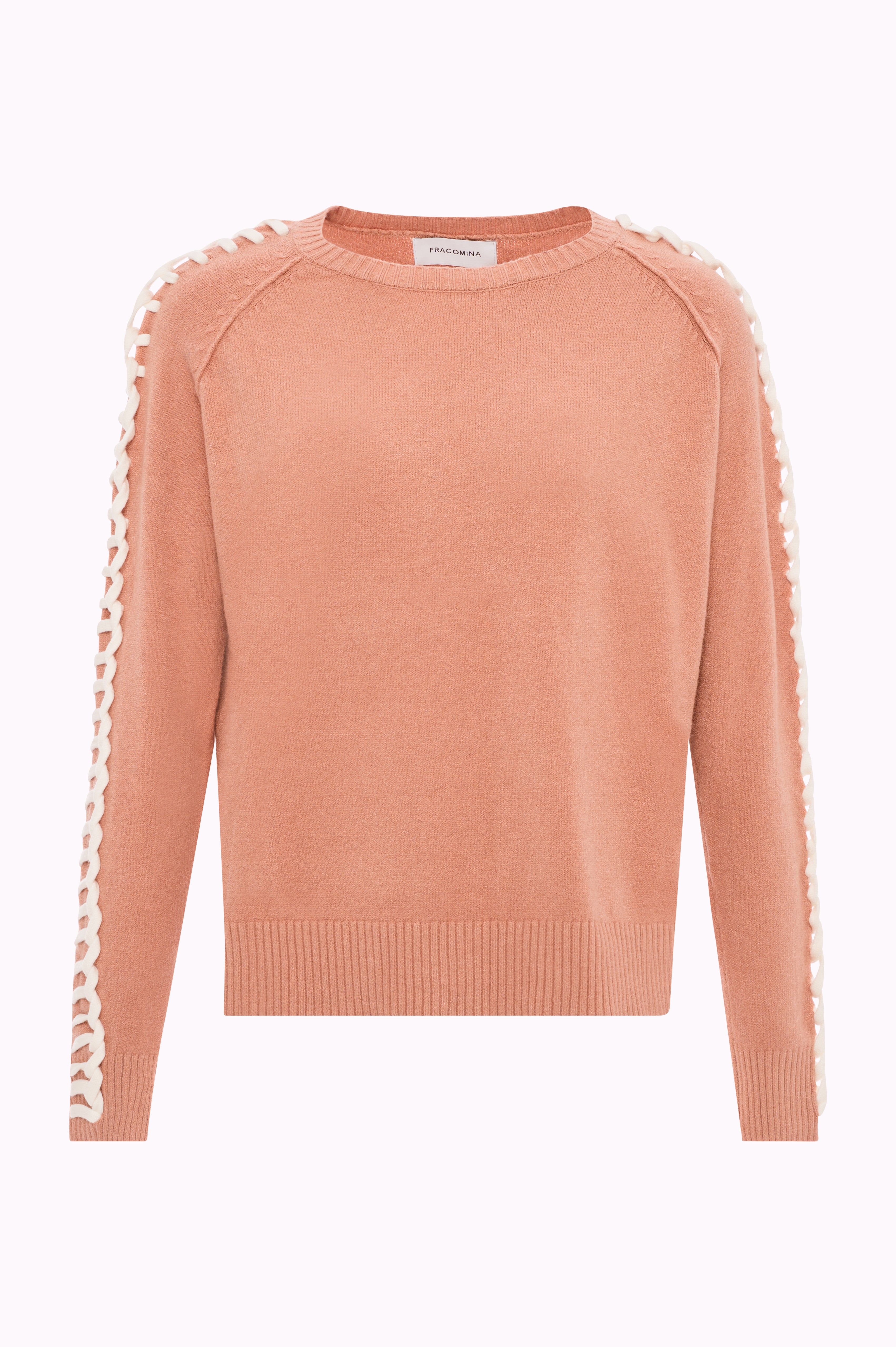 Maglione Girocollo con Dettaglio a Catena sulle Maniche