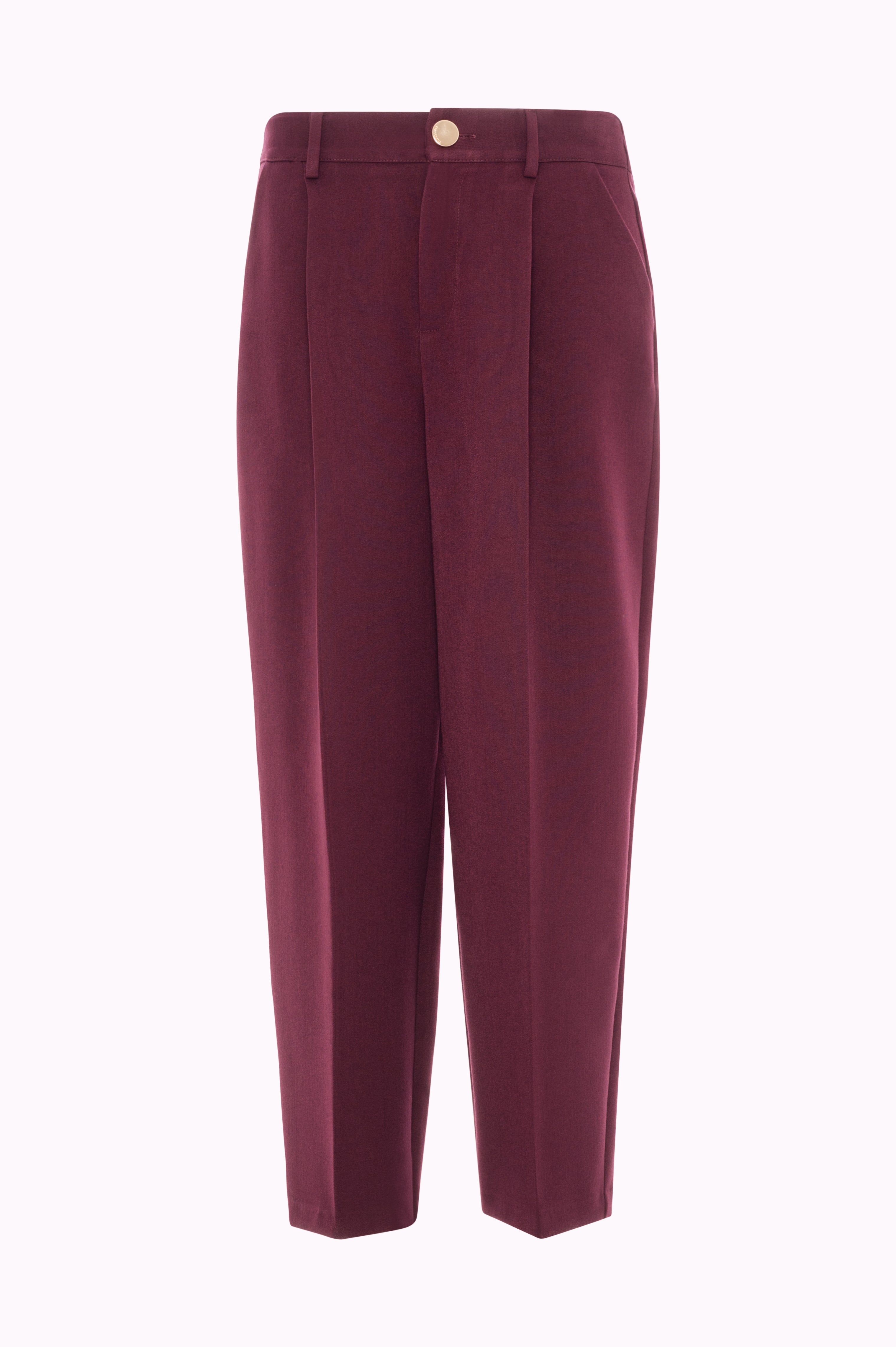 Pantaloni Cropped a Vita Alta con Pieghe e Taglio Morbido