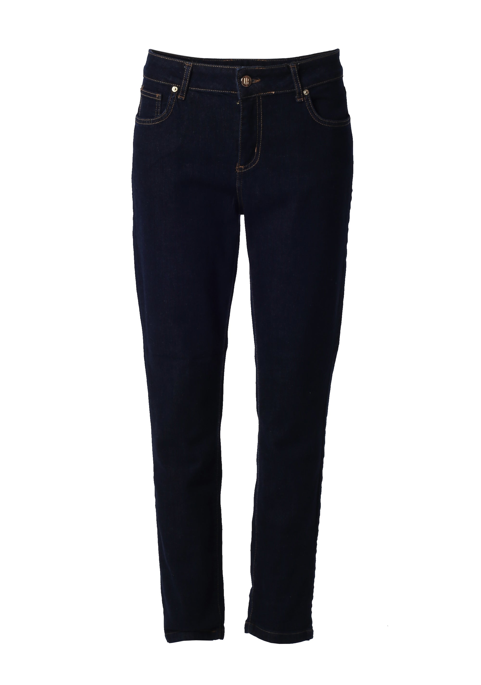 Jeans Slim Fit con Dettagli Gold