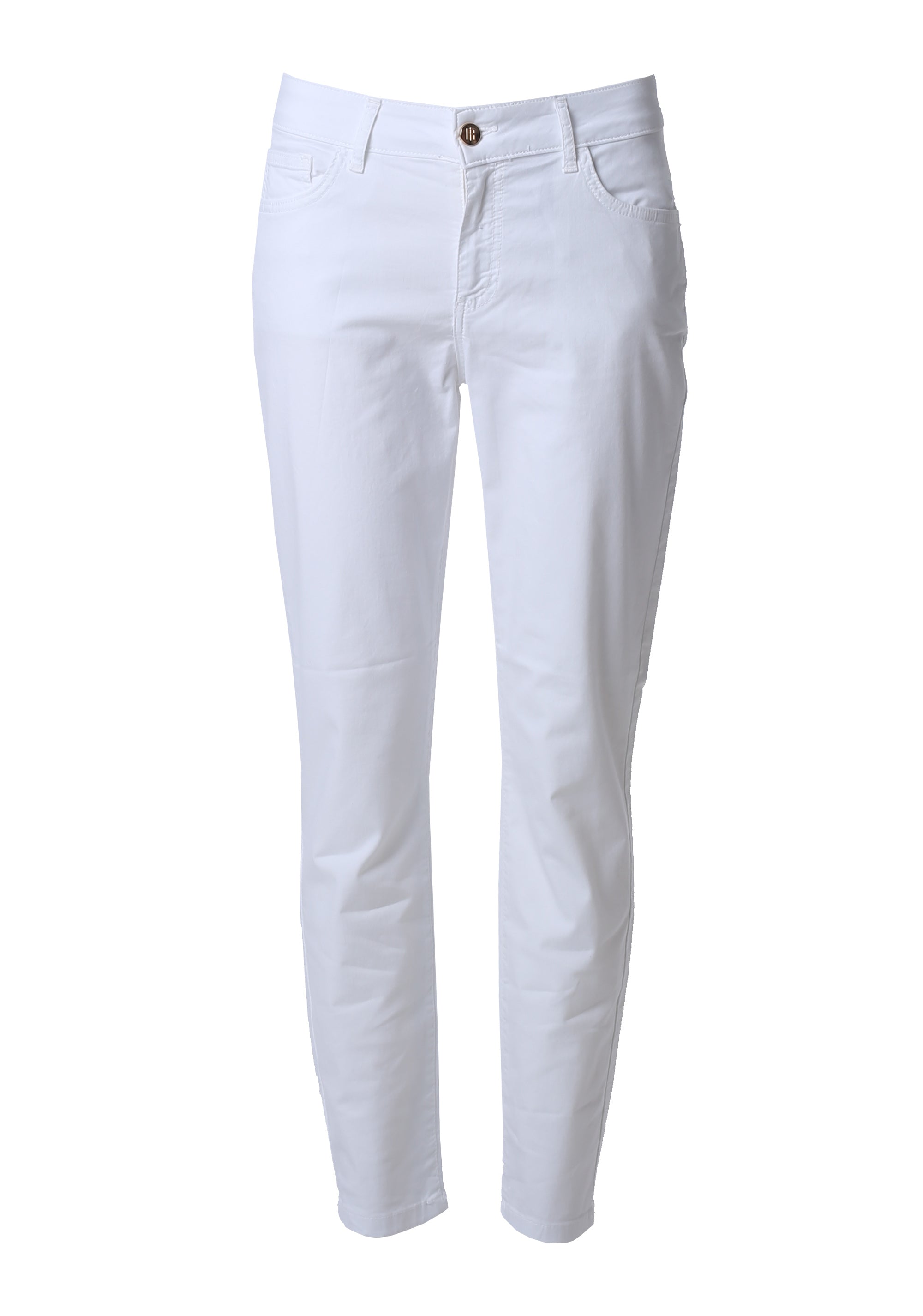 Pantaloni Slim Fit a Cinque Tasche con Dettagli Gold