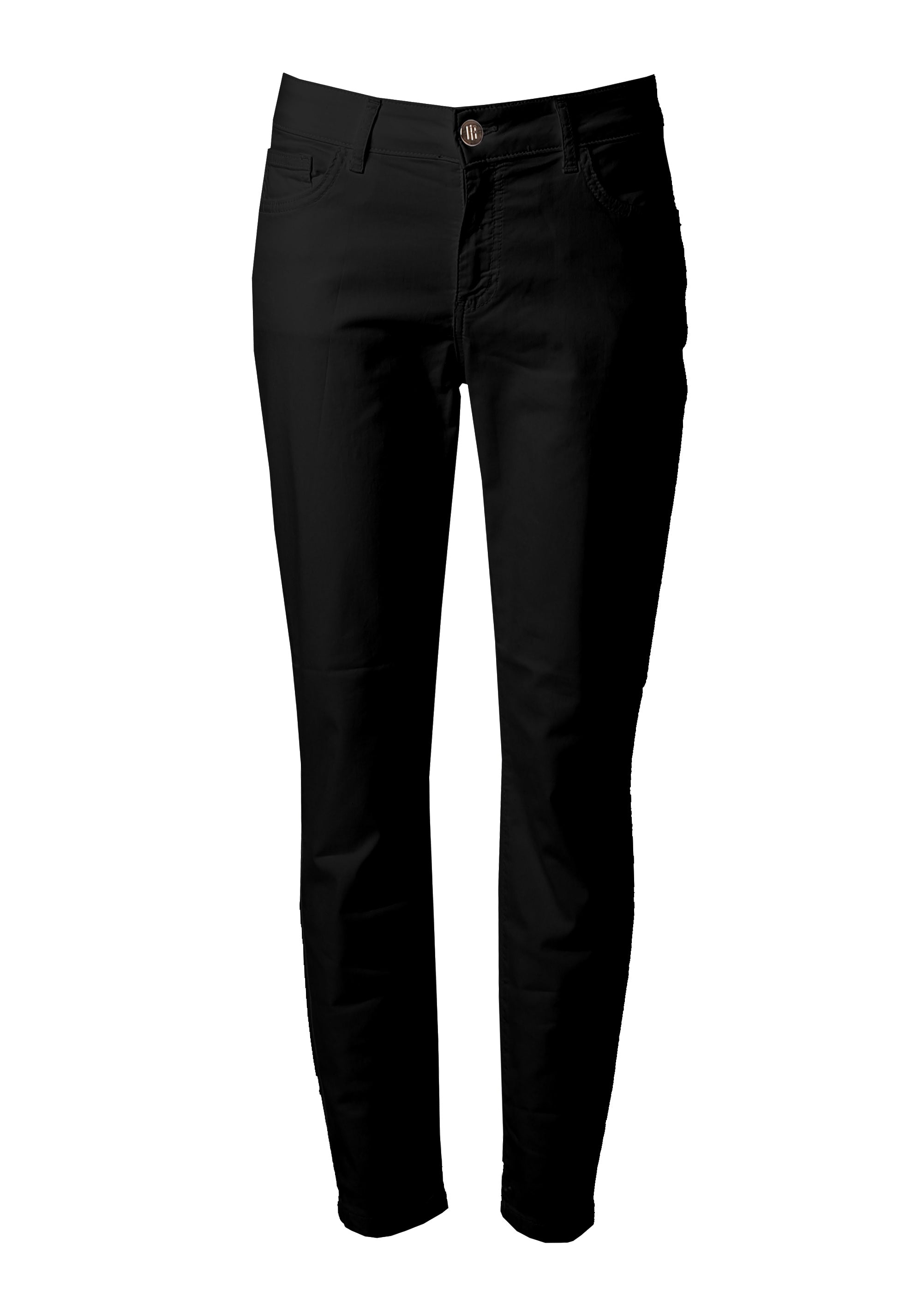 Pantaloni Slim Fit a Cinque Tasche con Dettagli Gold