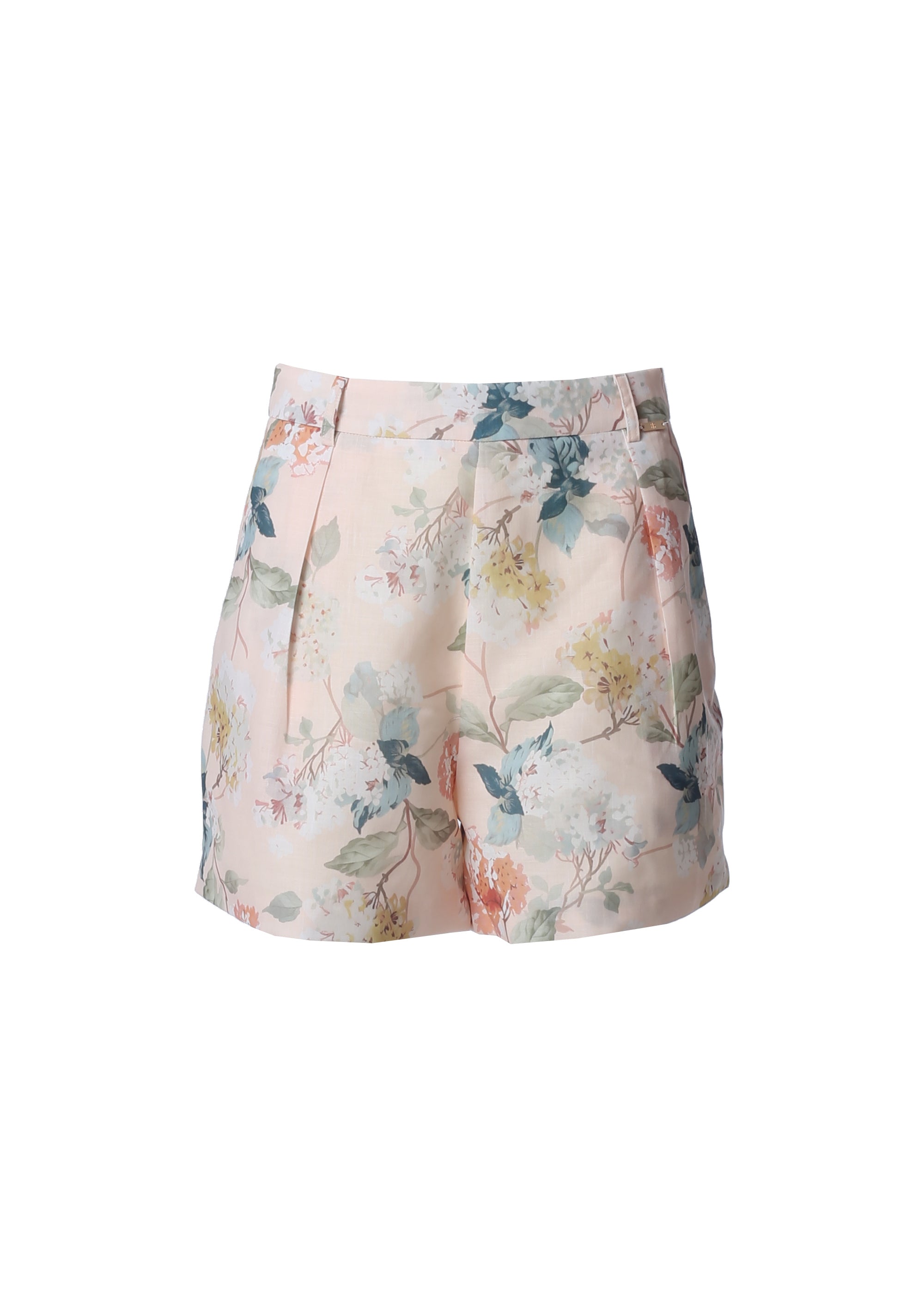 Shorts a Vita Alta con Stampa Floreale e Pences