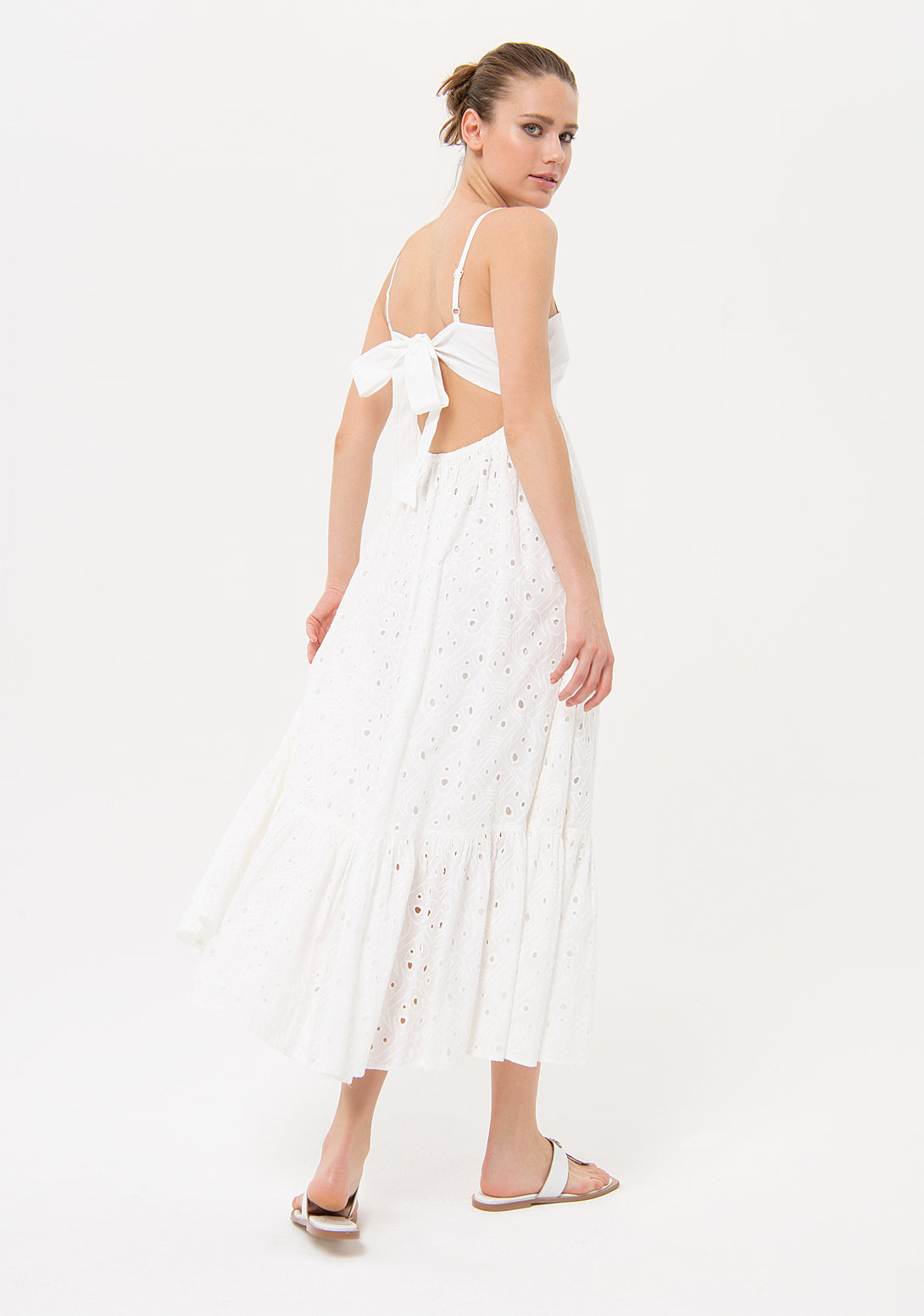 Pigiama Lungo Goldenpoint Per Donna, Maglia Con Pizzo E Pantaloni Elasticizzati, Tessuto Morbido 83% Poliestere, 13% Viscosa, 4% Elastan