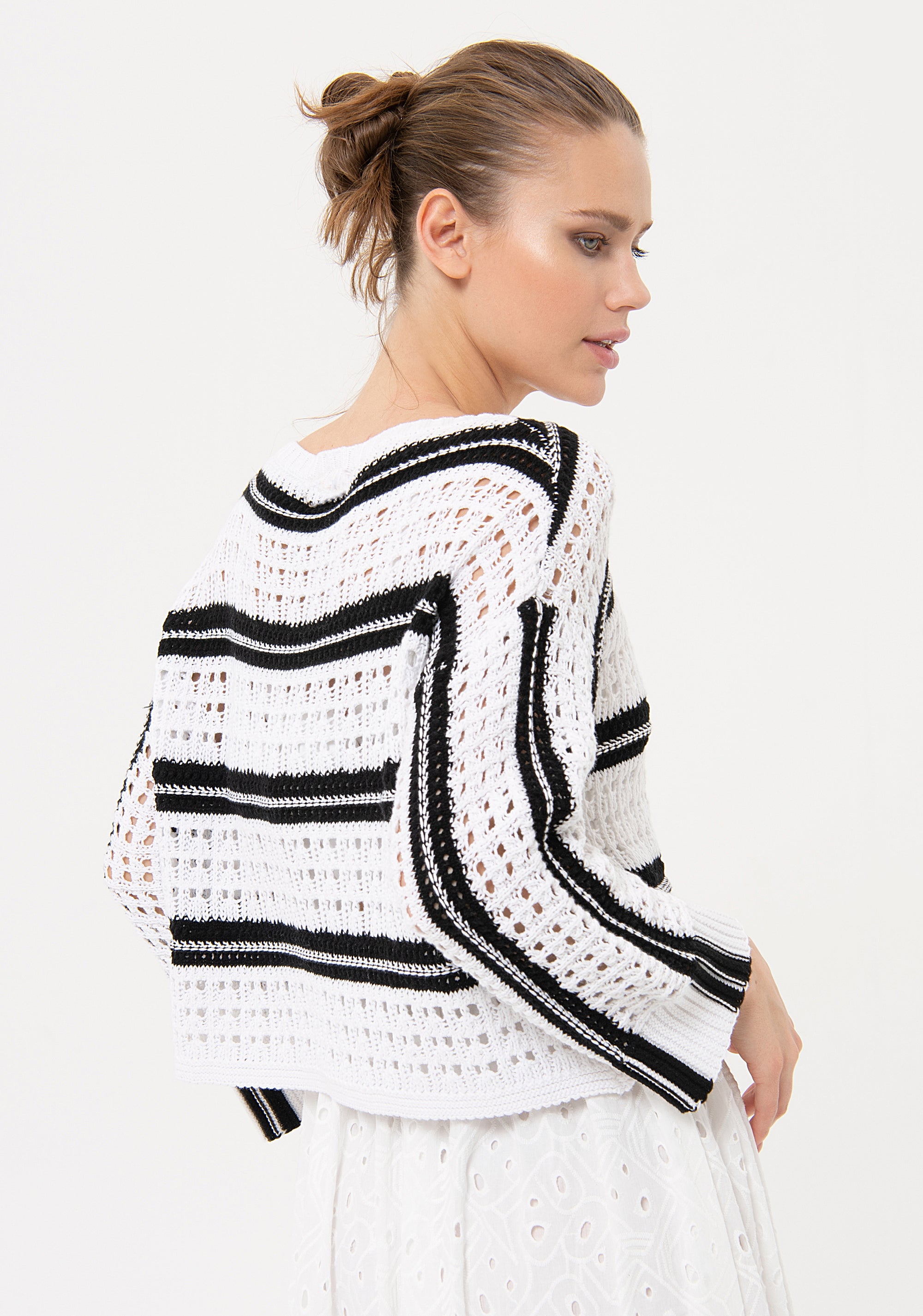 Maglia ampia corta in cotone