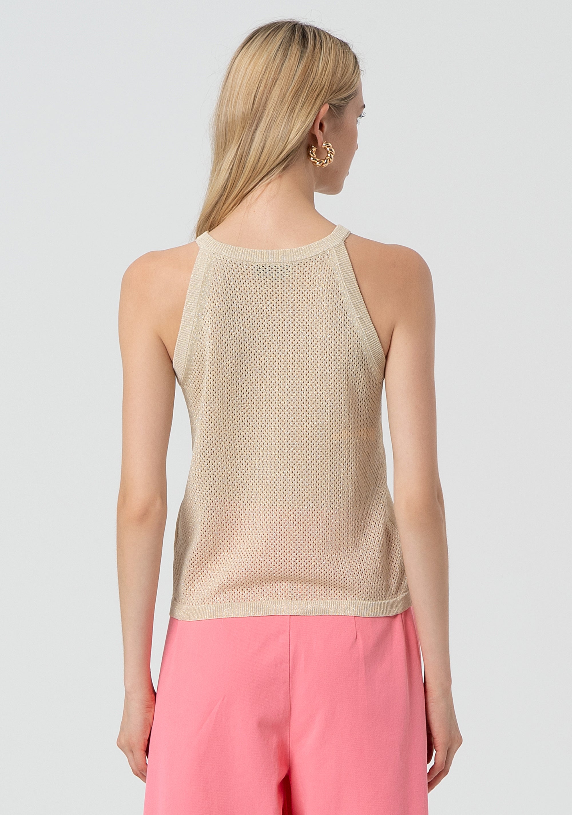 Top senza maniche in maglia con lurex FJ25ST4003K420Q7-150 Fracomina