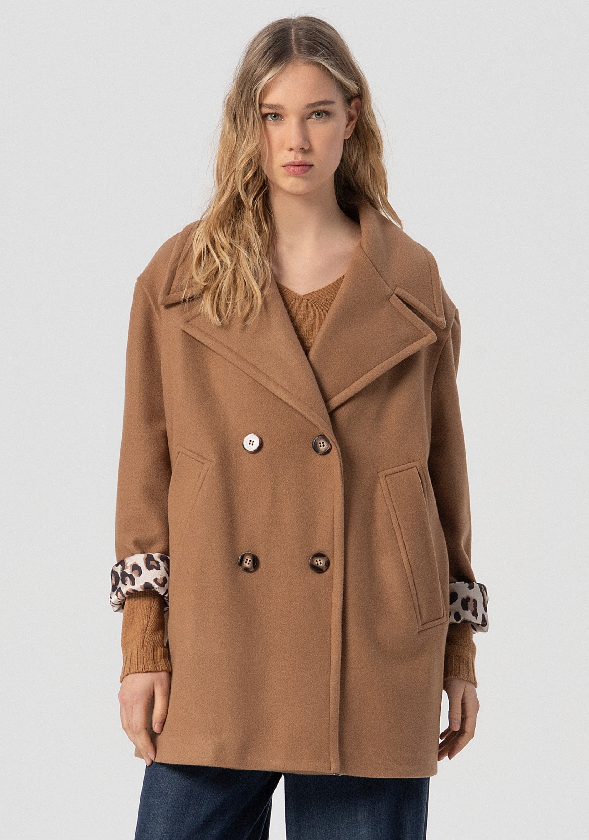 Cappotto oversize doppiopetto FJ25WC1002W50001-T85 Fracomina