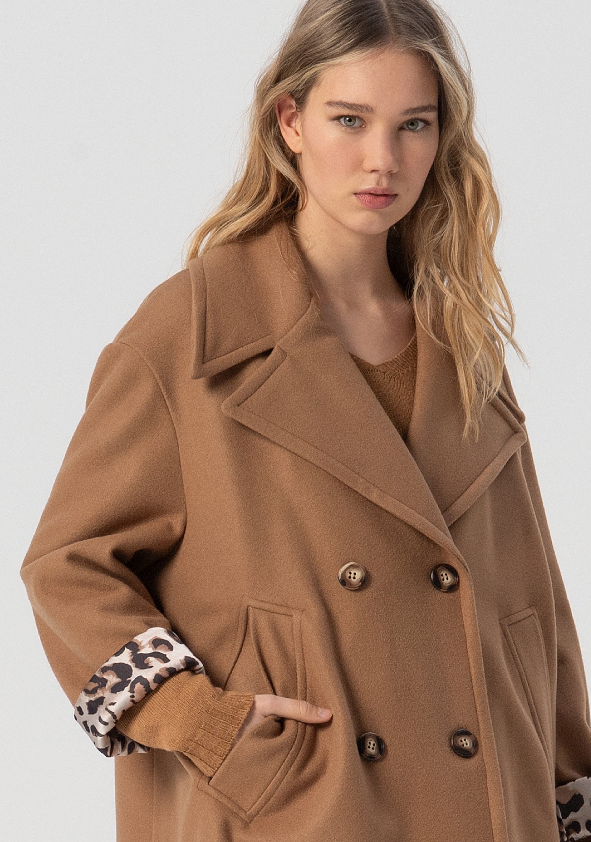 Cappotto oversize doppiopetto FJ25WC1002W50001-T85 Fracomina