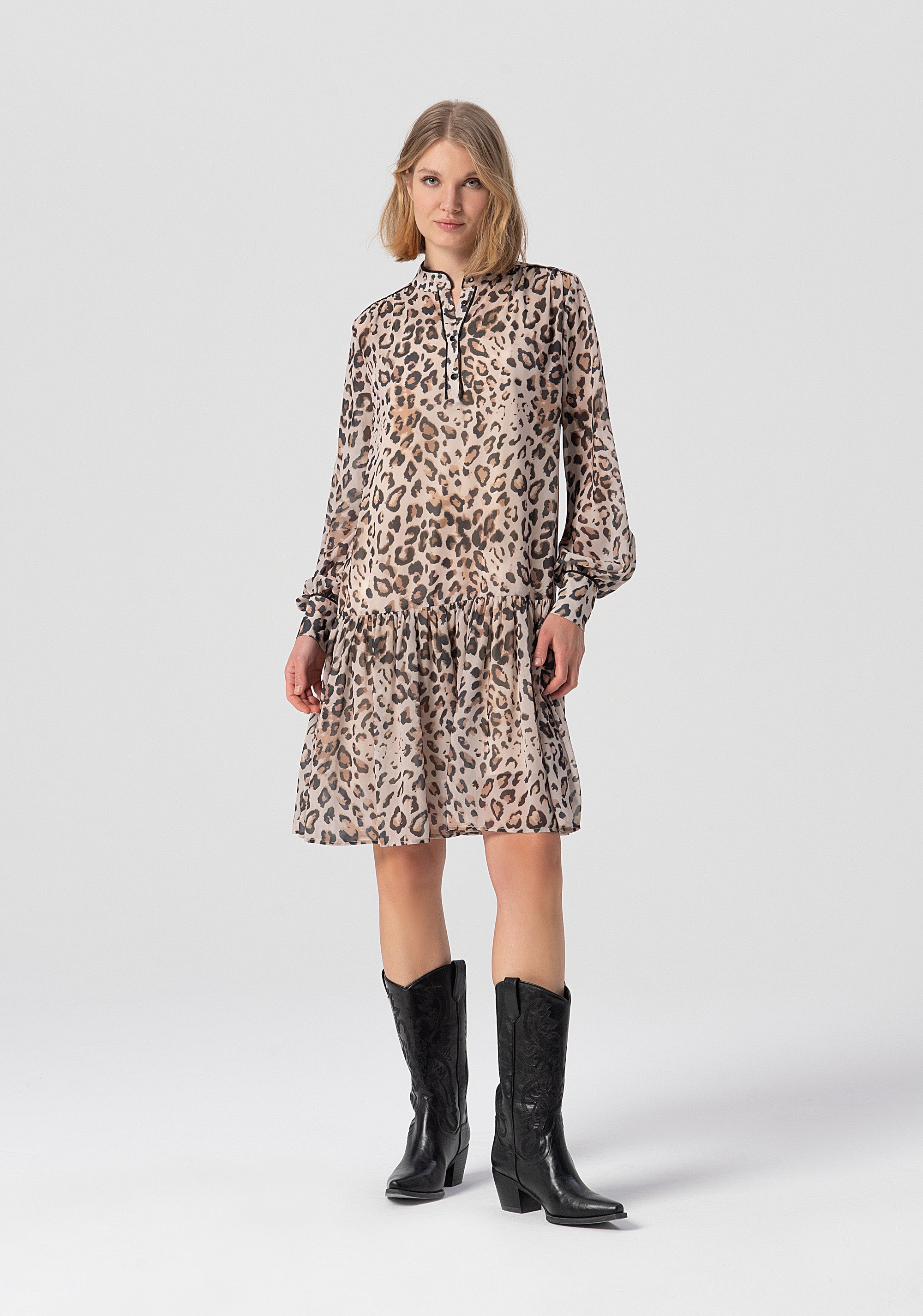 Abito linea morbida mini con stampa animalier FJ25WD1004W41201-C80 Fracomina