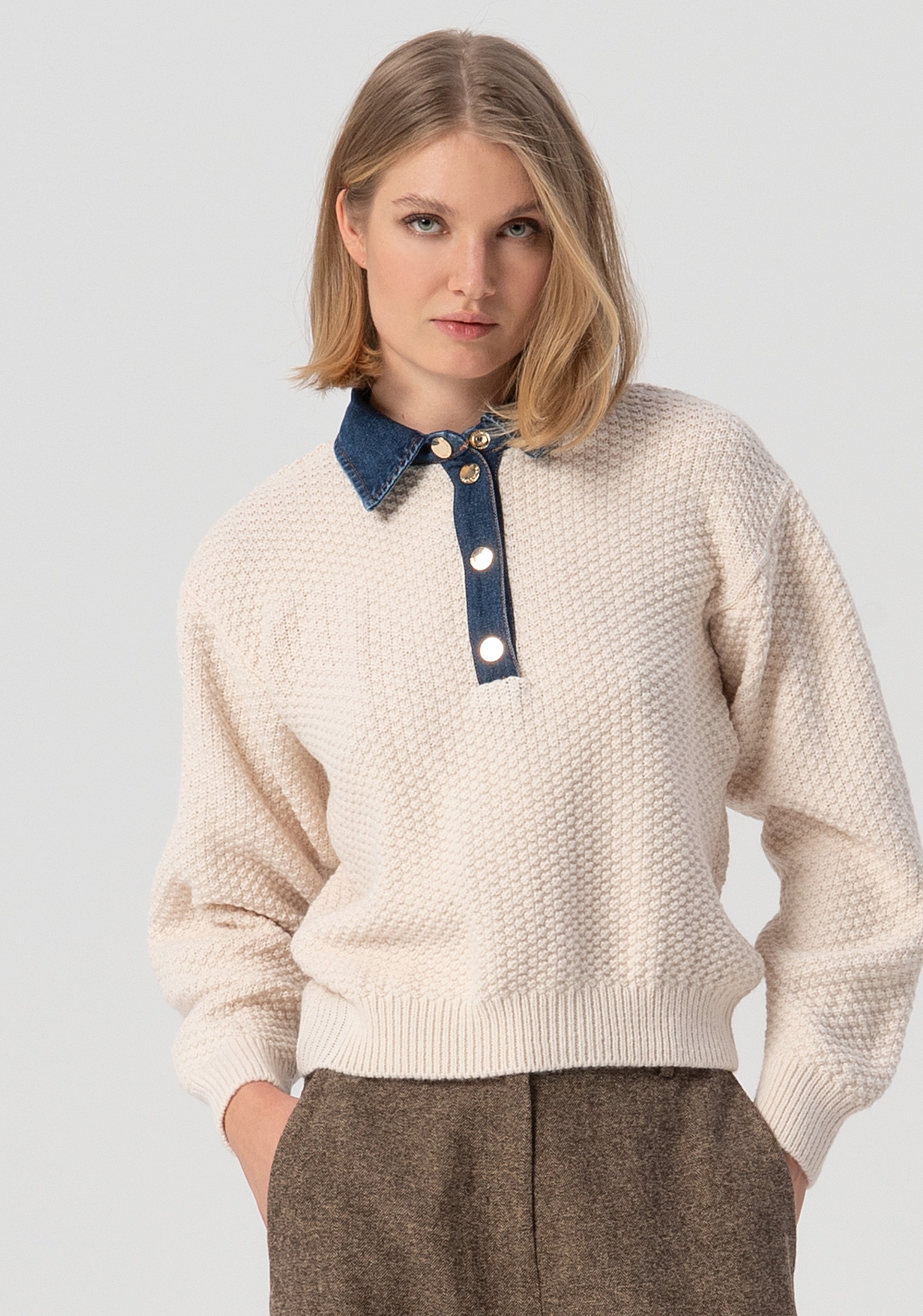 Maglia regular con lana ed alpaca FJ25WT7016K47801-G19 Fracomina