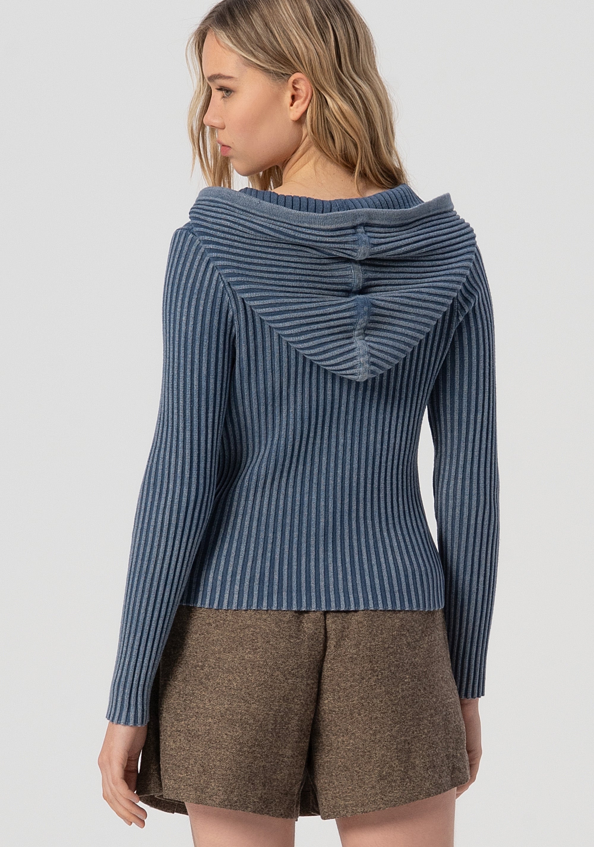 Cardigan aderente a coste con cappuccio FJ25WT8011K414O3-166 Fracomina