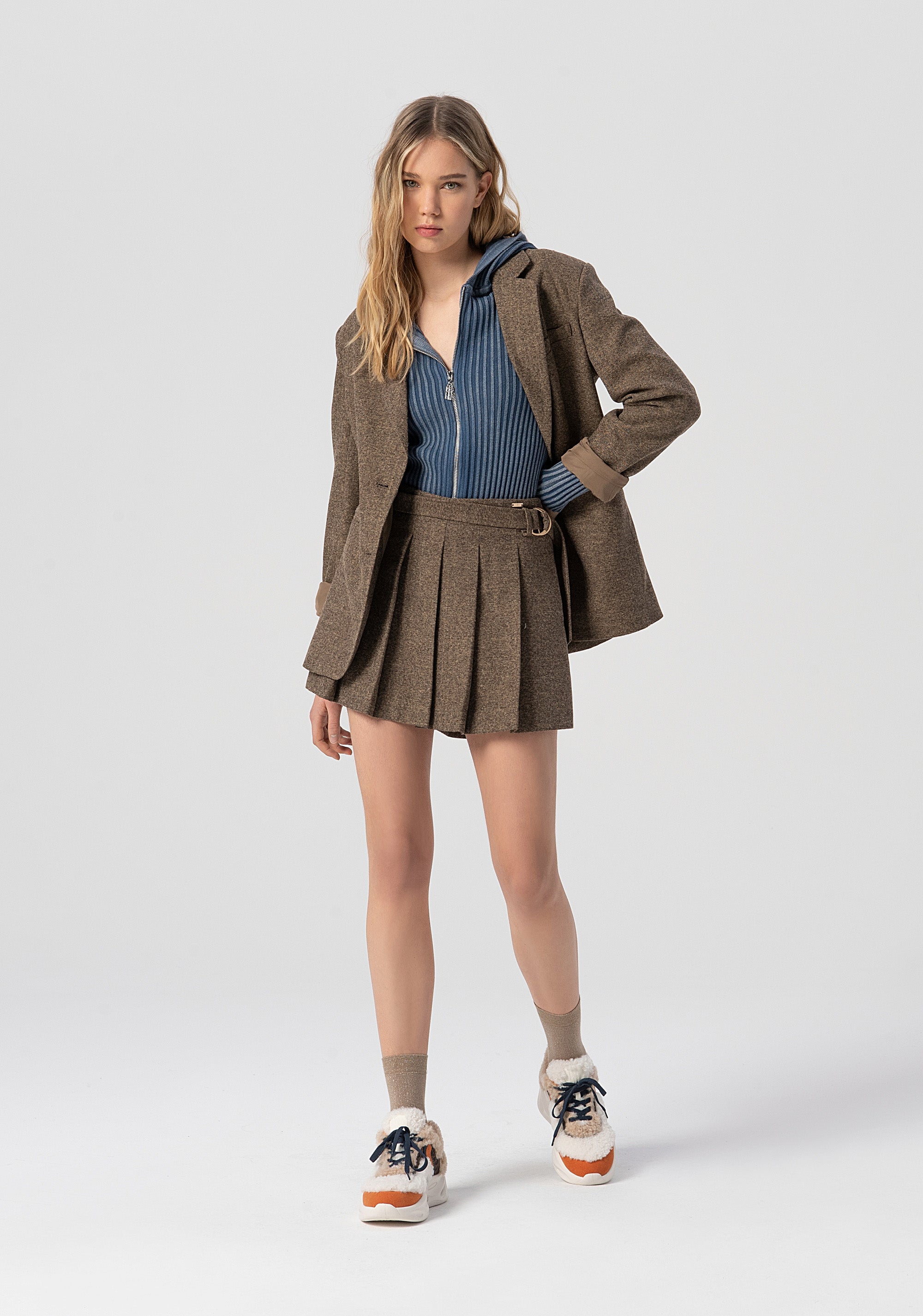 Cardigan aderente a coste con cappuccio FJ25WT8011K414O3-166 Fracomina
