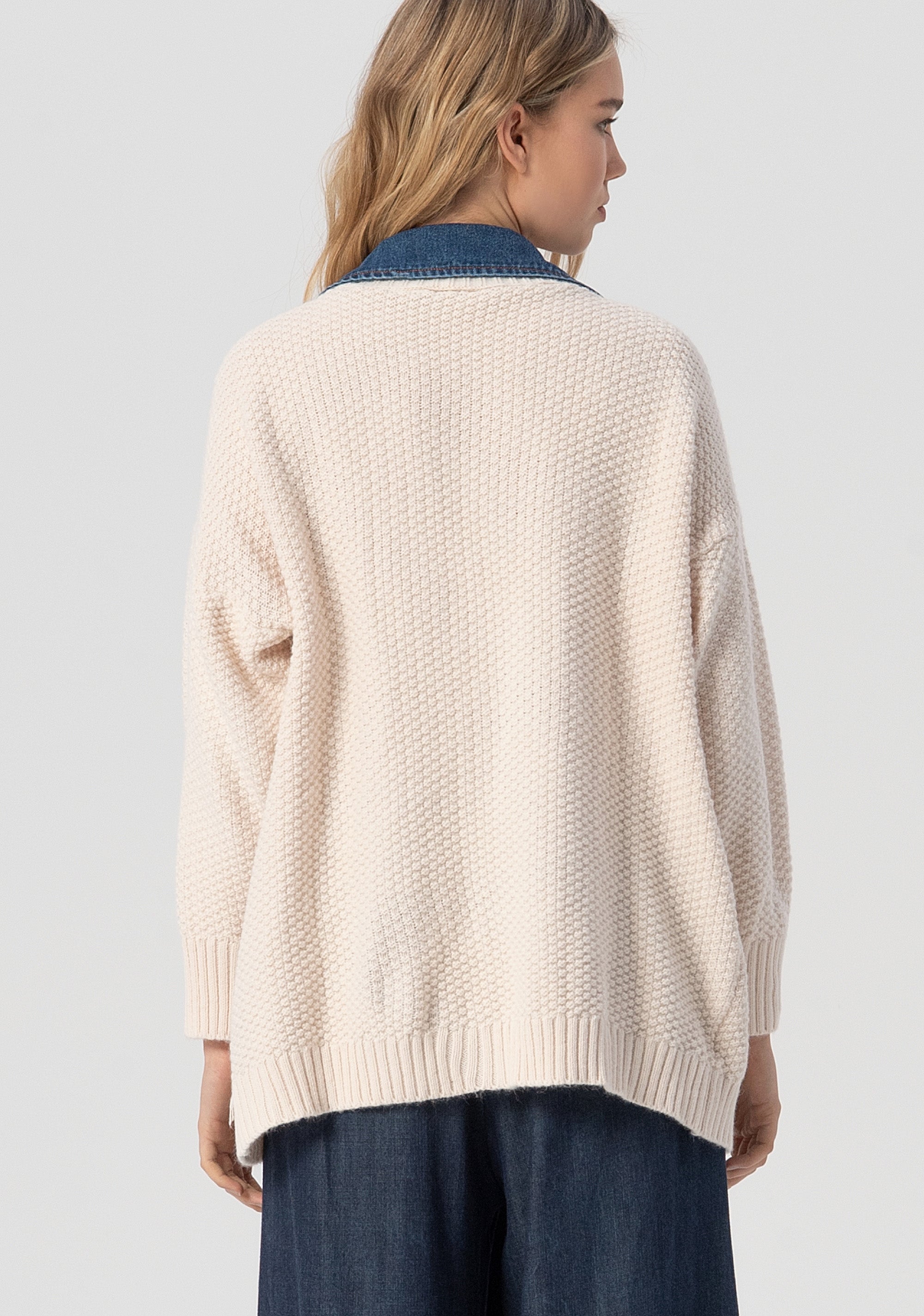 Cardigan over lungo con lana ed alpaca FJ25WT8012K47801-G19 Fracomina