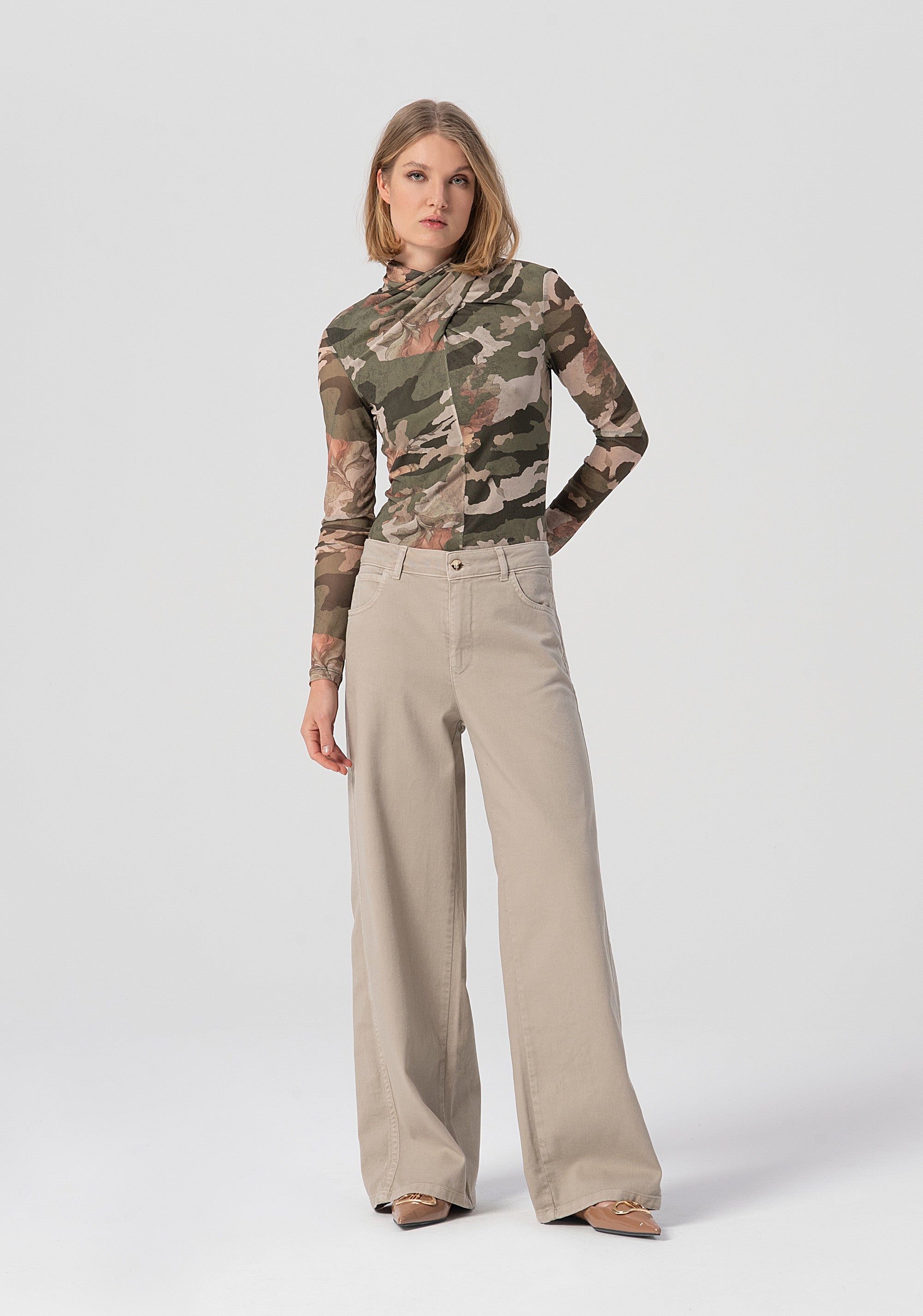 Pantalone a palazzo in cotone FJ25WV3010W53001-257 Fracomina