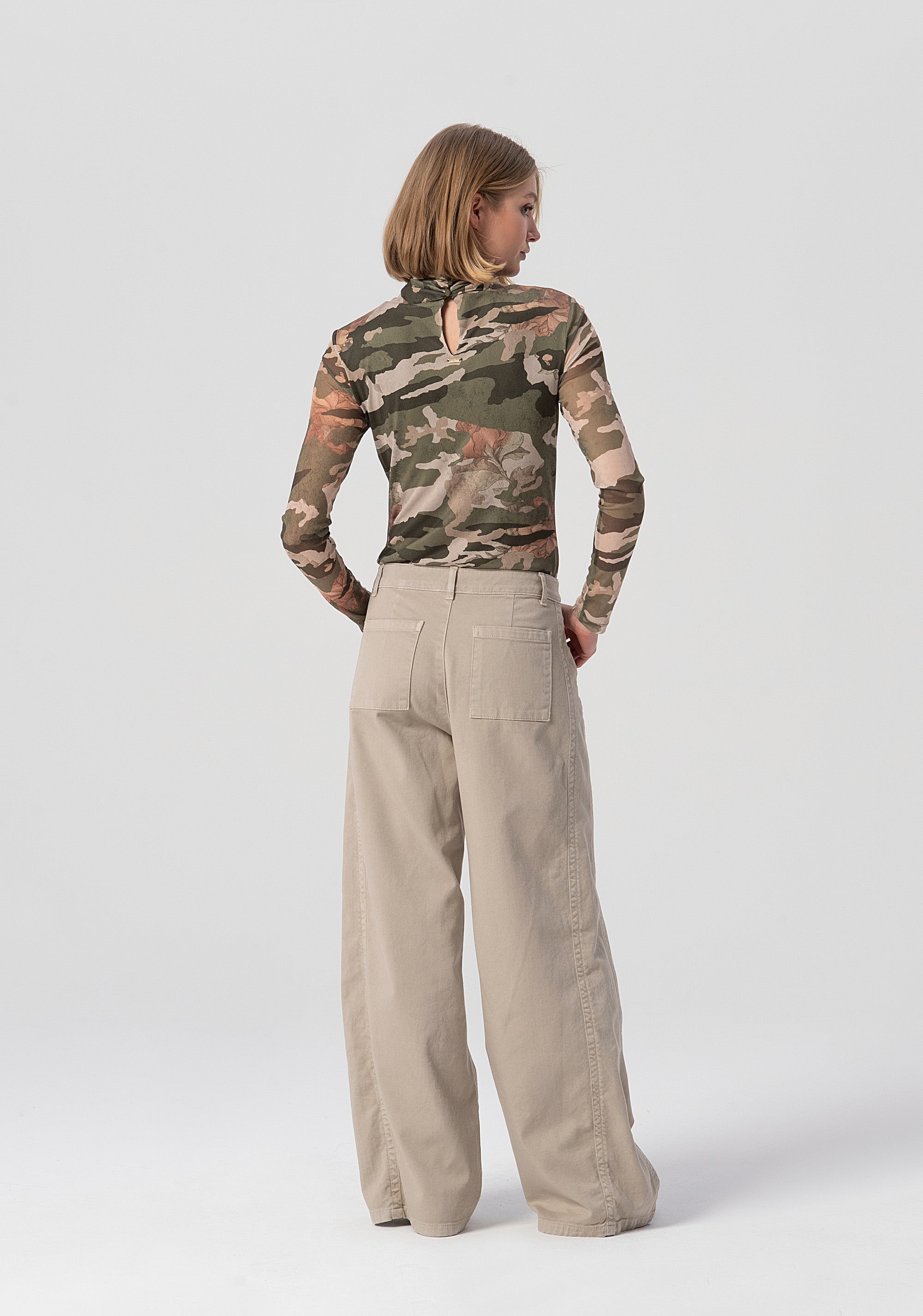 Pantalone a palazzo in cotone FJ25WV3010W53001-257 Fracomina