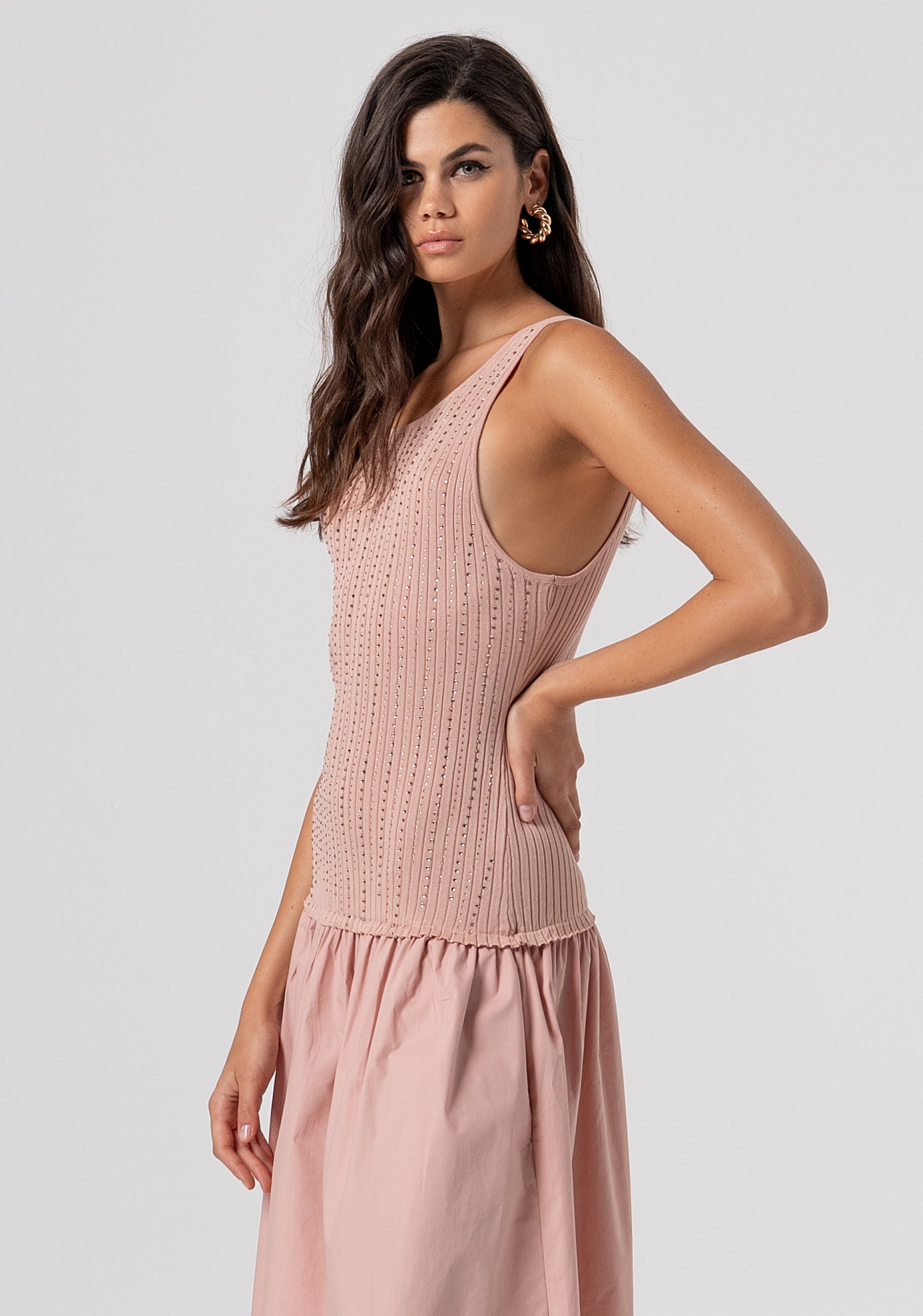 Abito regular lungo in mix di tessuti FJ26SD2005W400R9-103 Fracomina