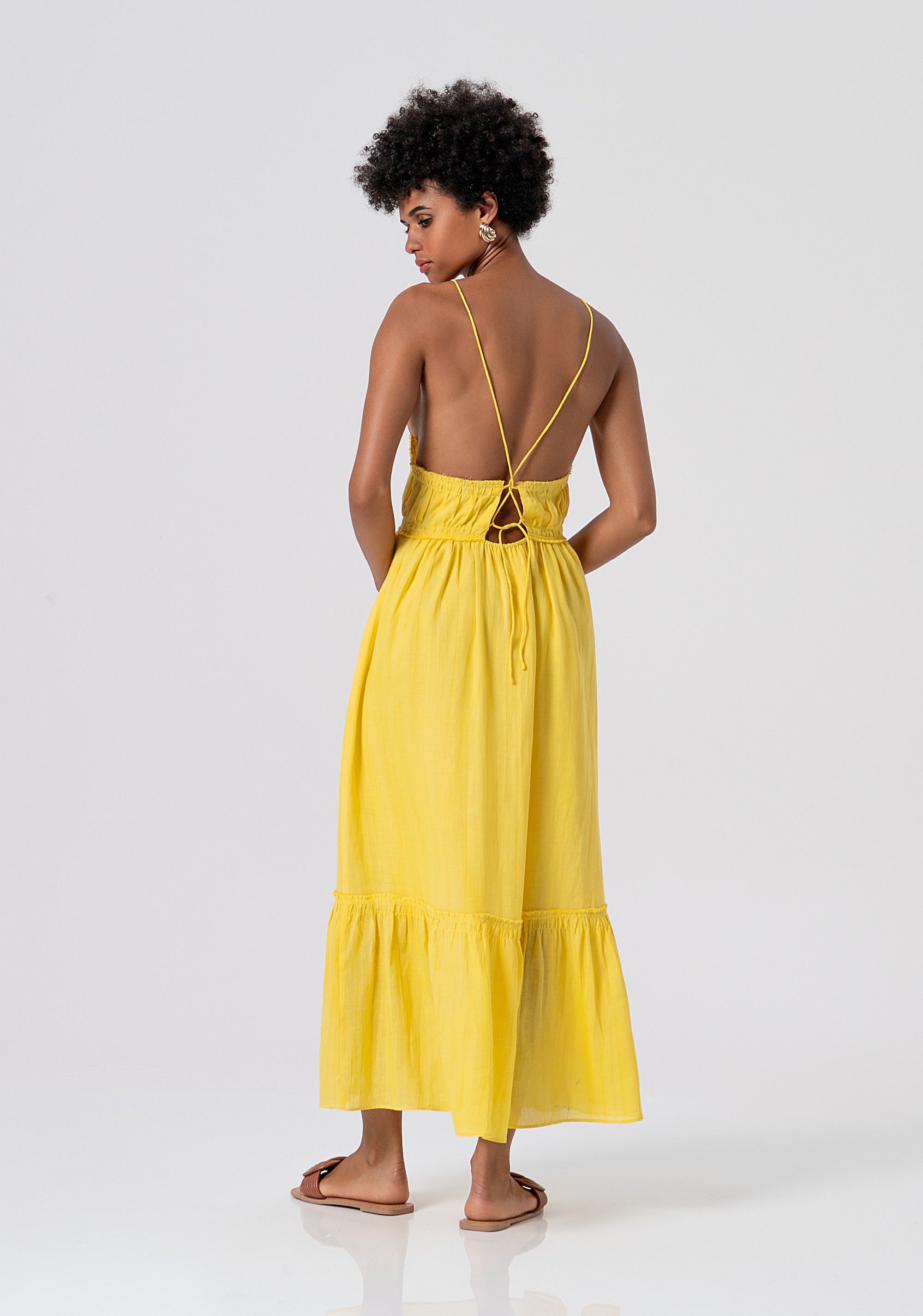 Abito senza maniche lungo in tessuto con lino e lyocell FJ26SD3008W83801-Q91 Fracomina