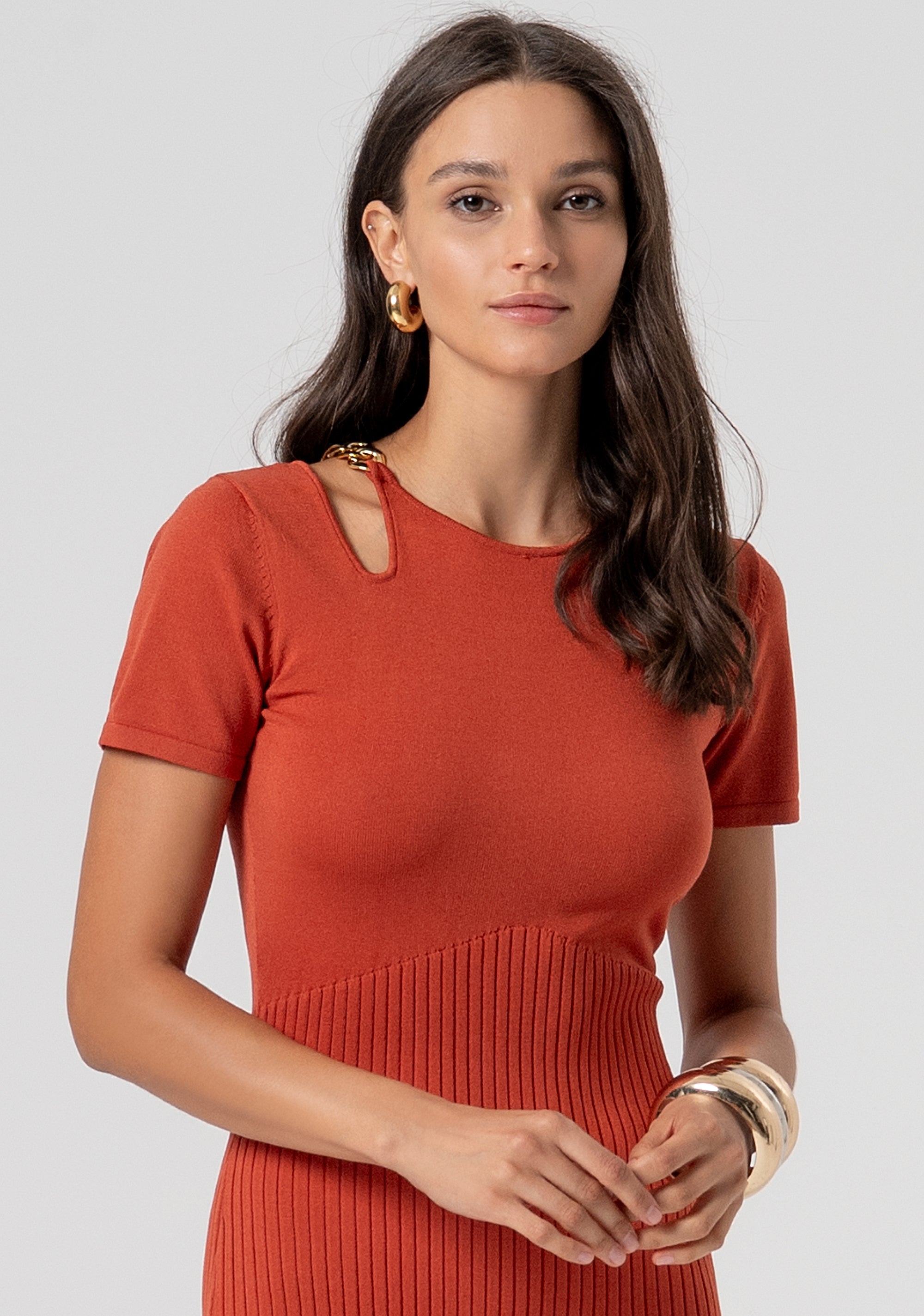 Abito aderente midi in maglia FJ26SD5001K56501-M44 Fracomina