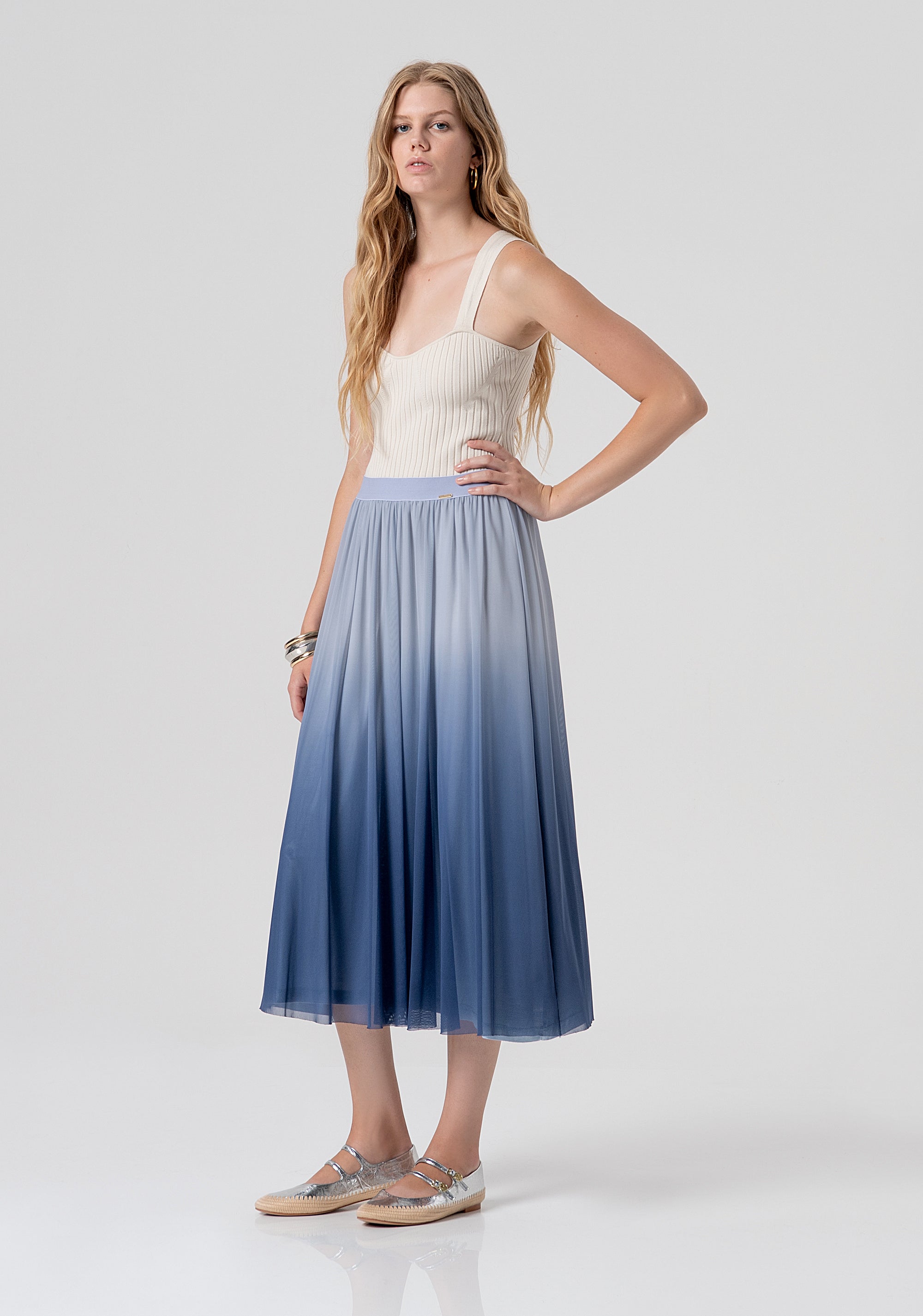 Gonna ampia in tulle con effetto sfumato FJ26SG3001W42401-M43 Fracomina