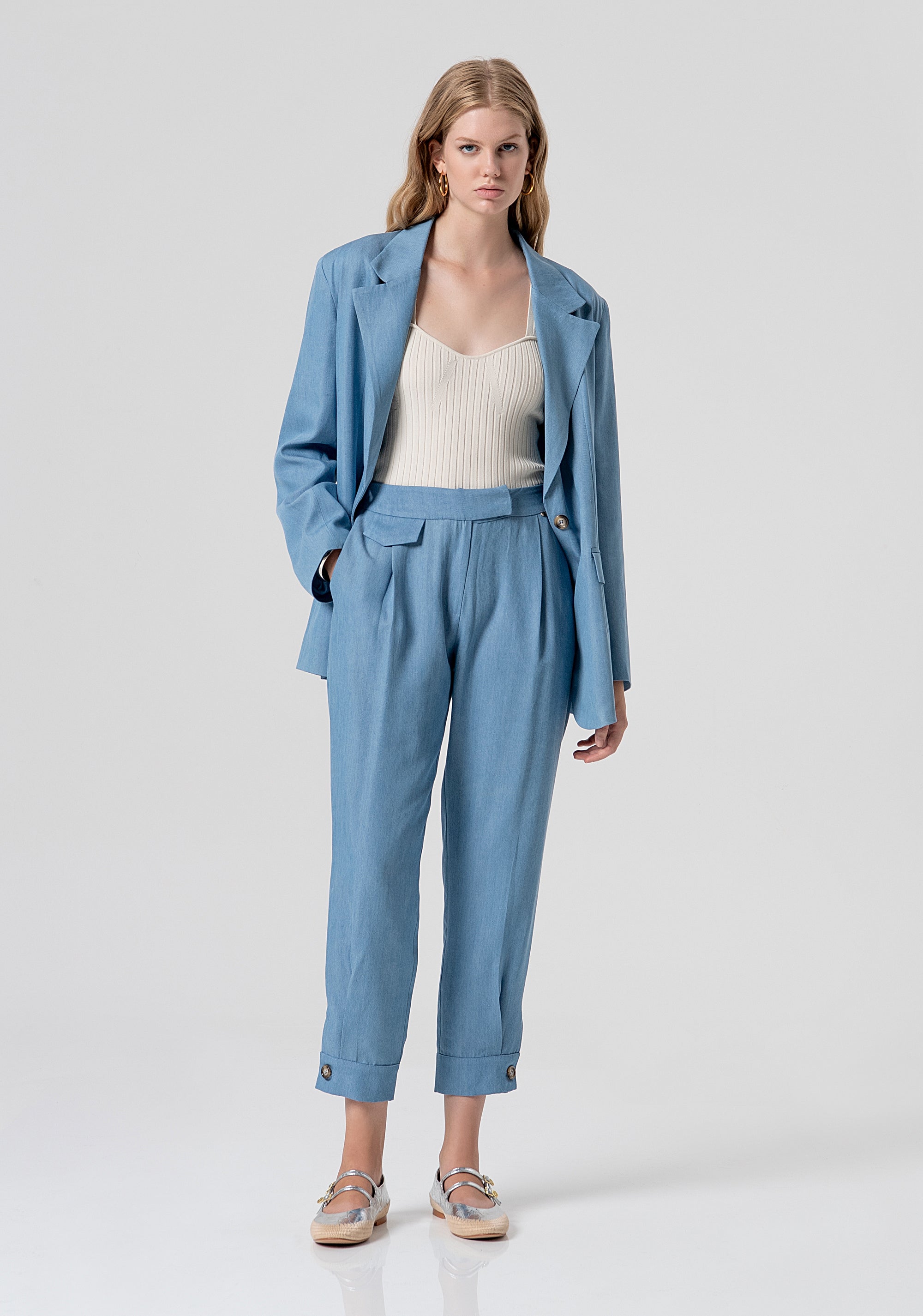 Blazer regular lungo in lyocell FJ26SJ3002W78301-175 Fracomina