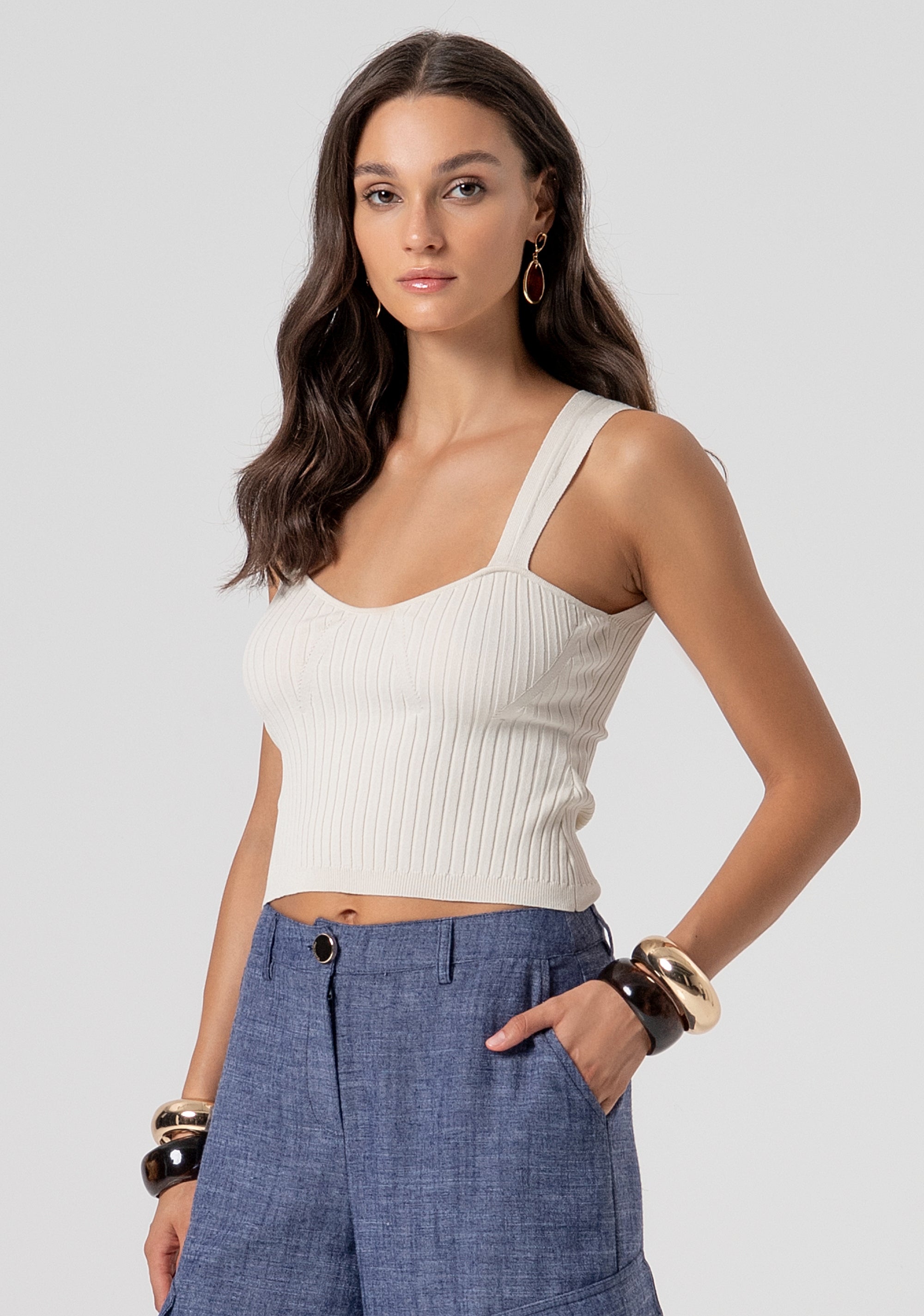 Top senza maniche in maglia FJ26ST4004K56501-251 Fracomina