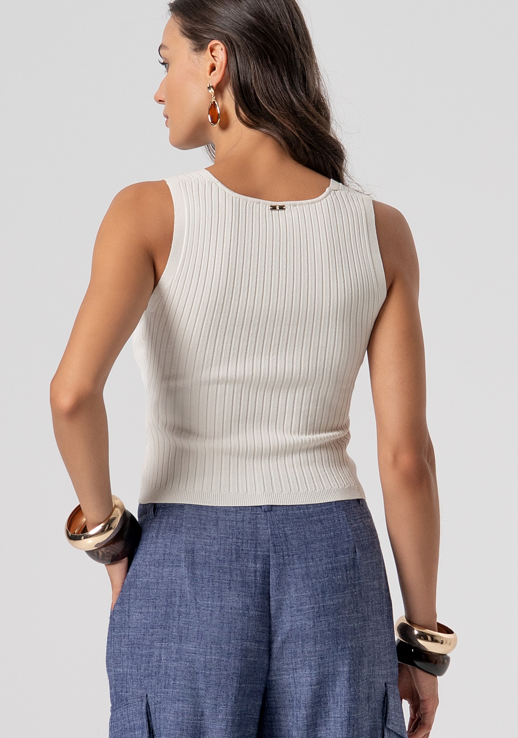 Top senza maniche in maglia FJ26ST4004K56501-251 Fracomina