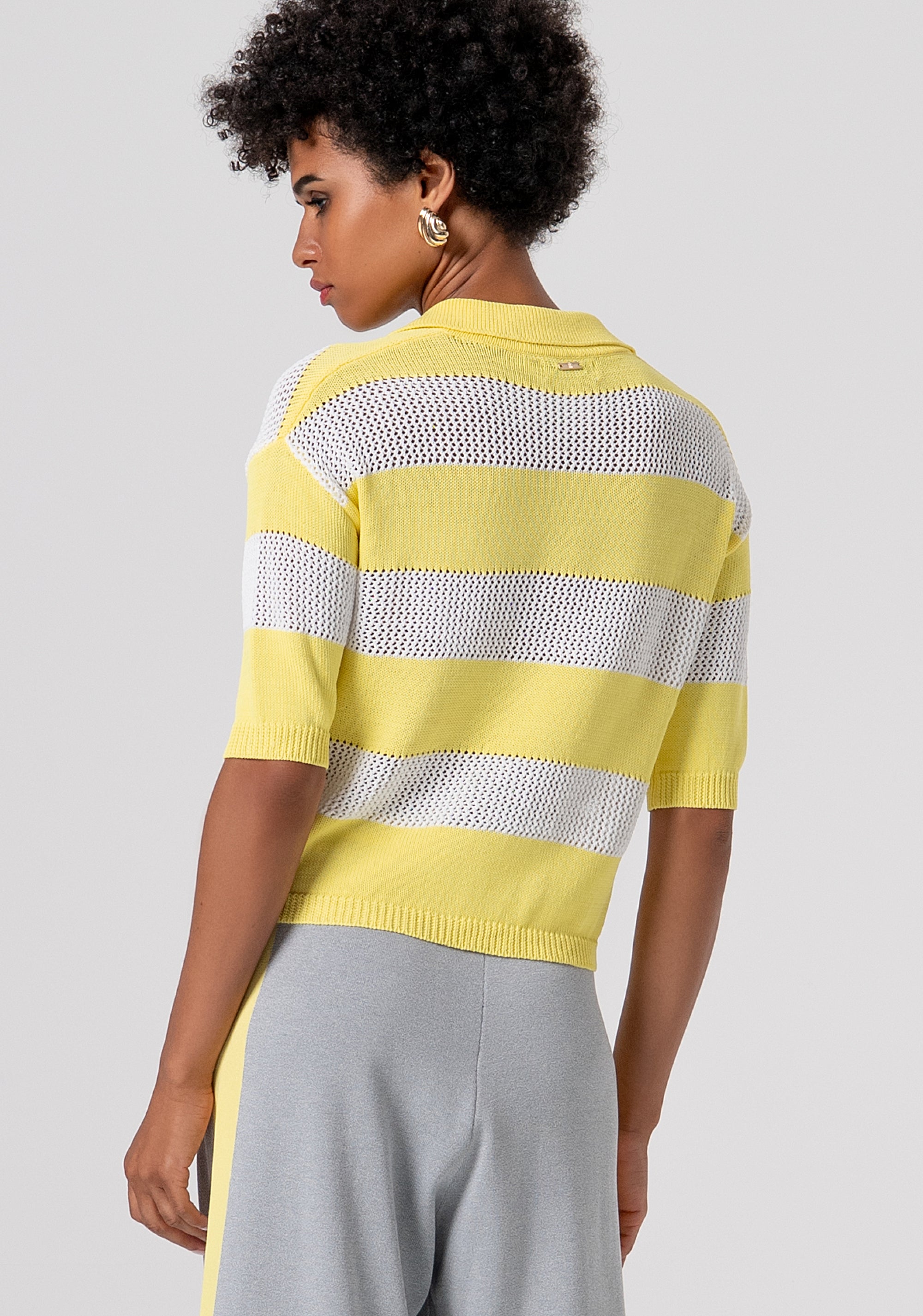 Maglia regular modello polo a righe FJ26ST7004K417O7-M38 Fracomina