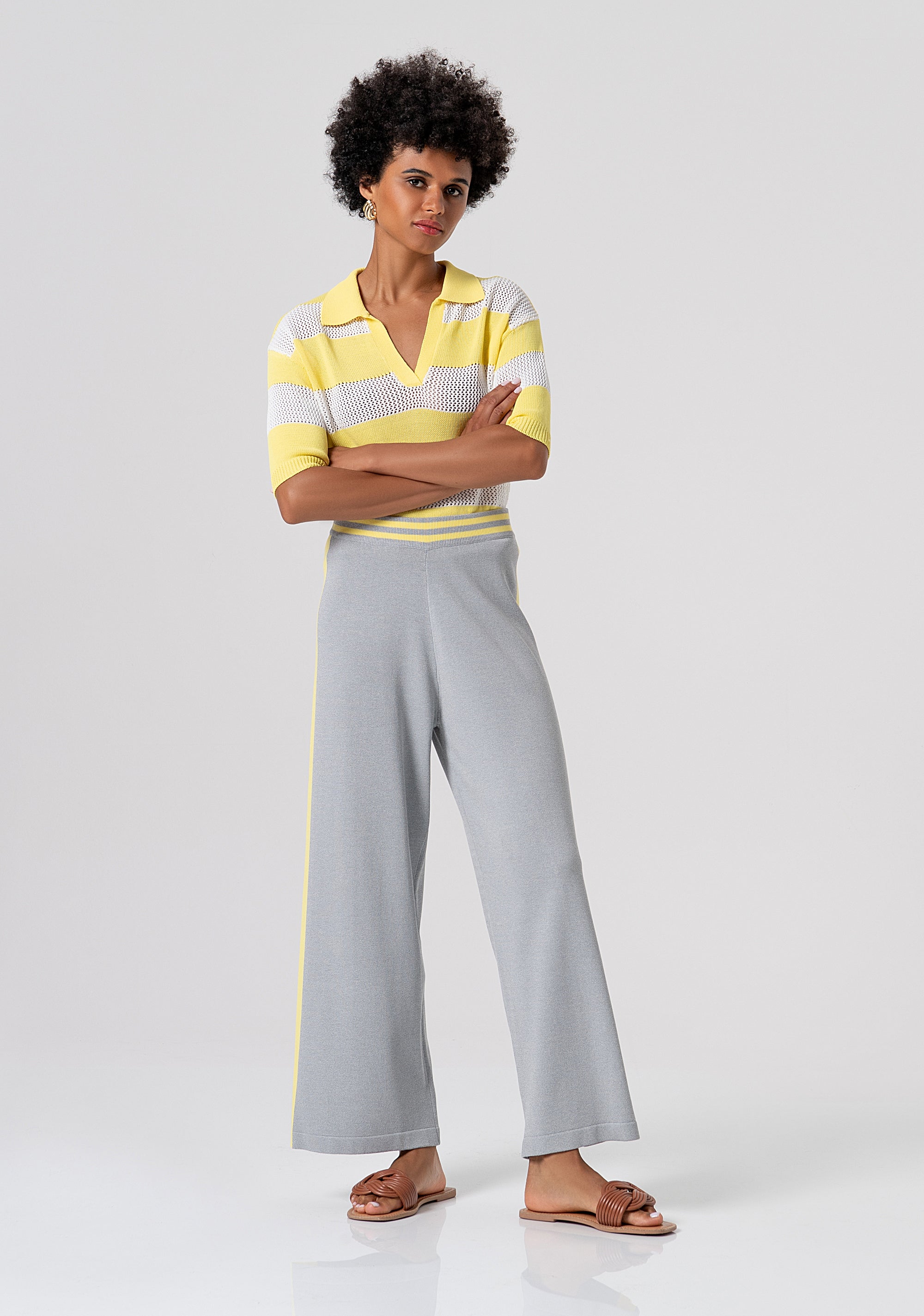 Maglia regular modello polo a righe FJ26ST7004K417O7-M38 Fracomina