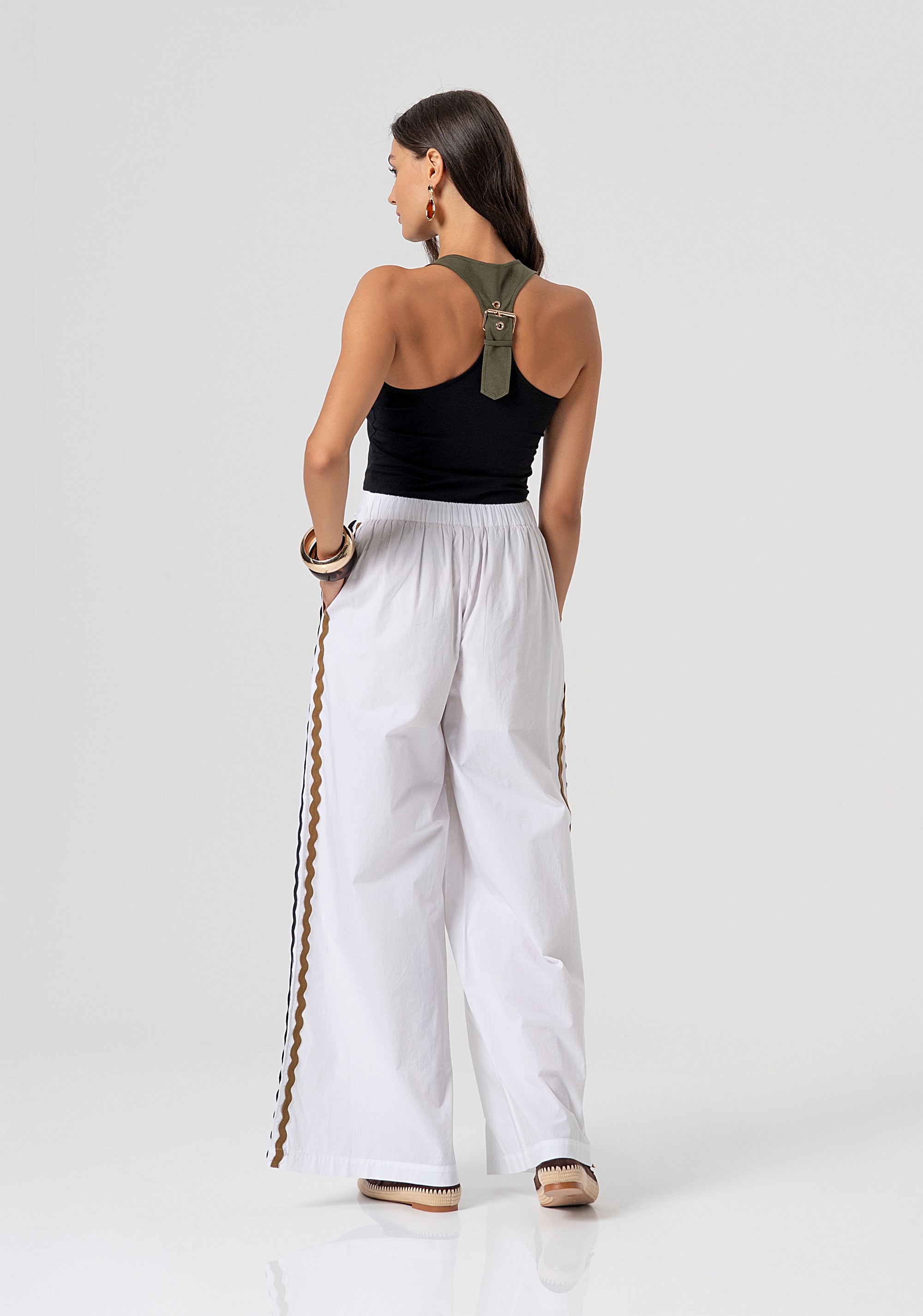 Pantalone wide a palazzo in popeline di cotone FJ26SV3002W40001-278 Fracomina