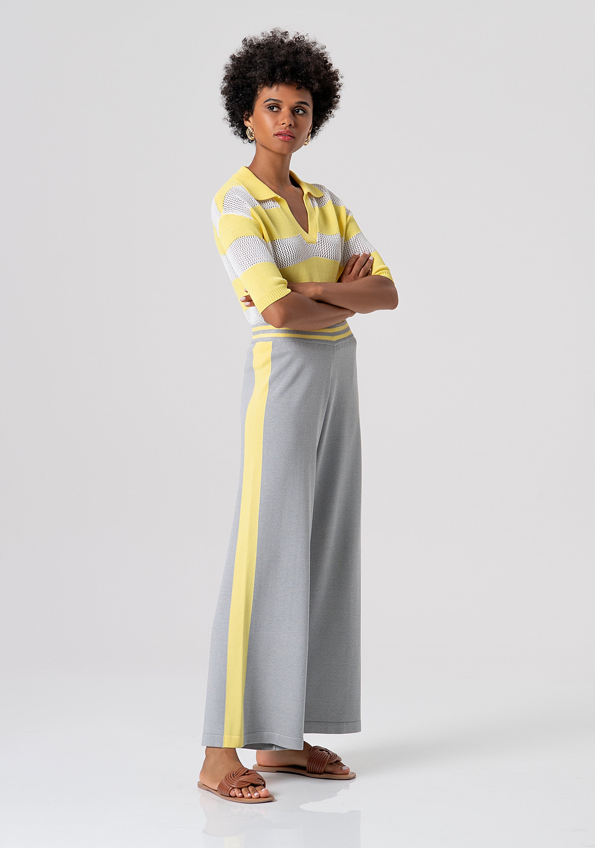 Pantalone wide a palazzo in maglia FJ26SV3007K41801-M48 Fracomina