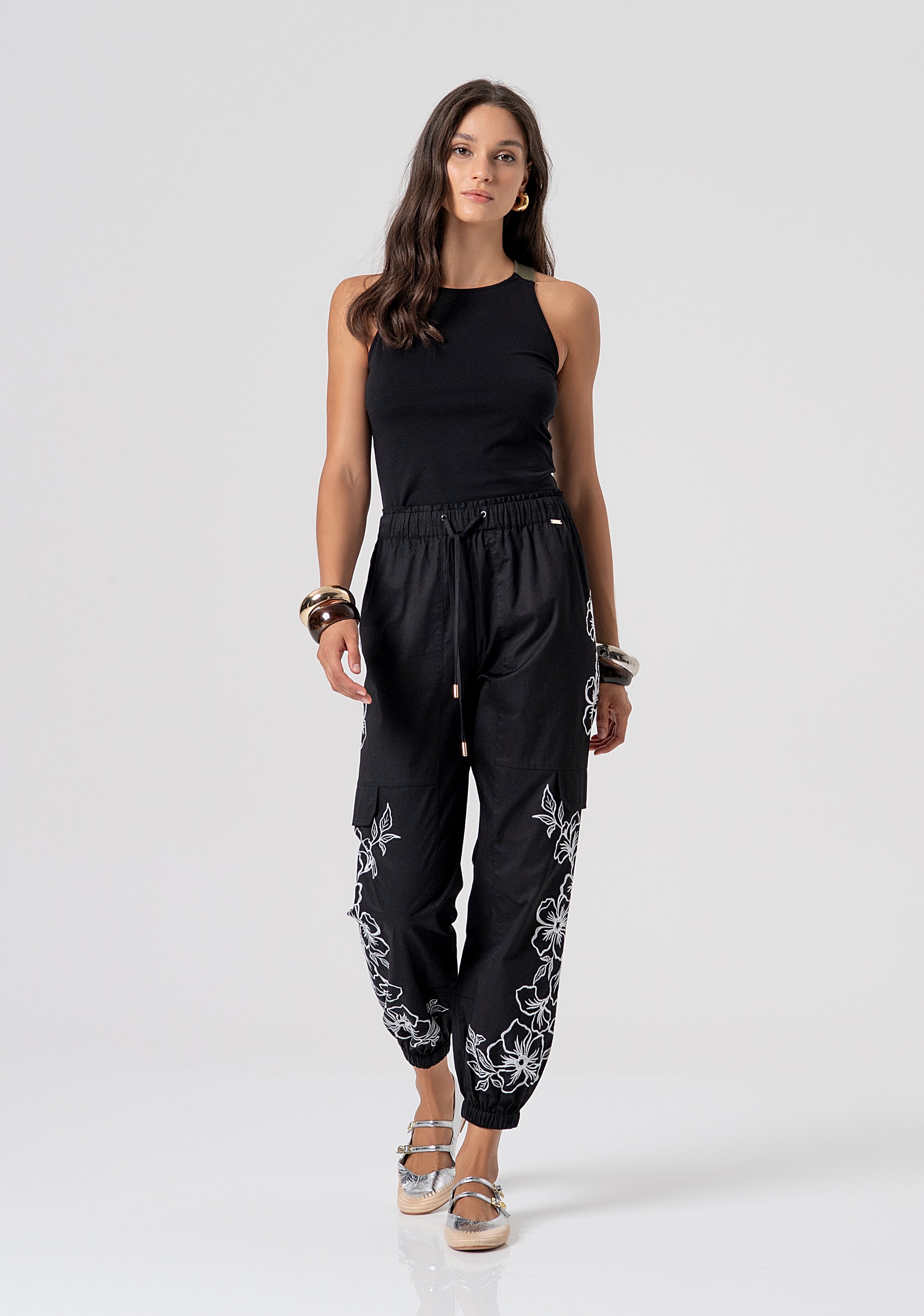 Pantalone regular jogger in popeline di cotone FJ26SVC002W400E5-816 Fracomina