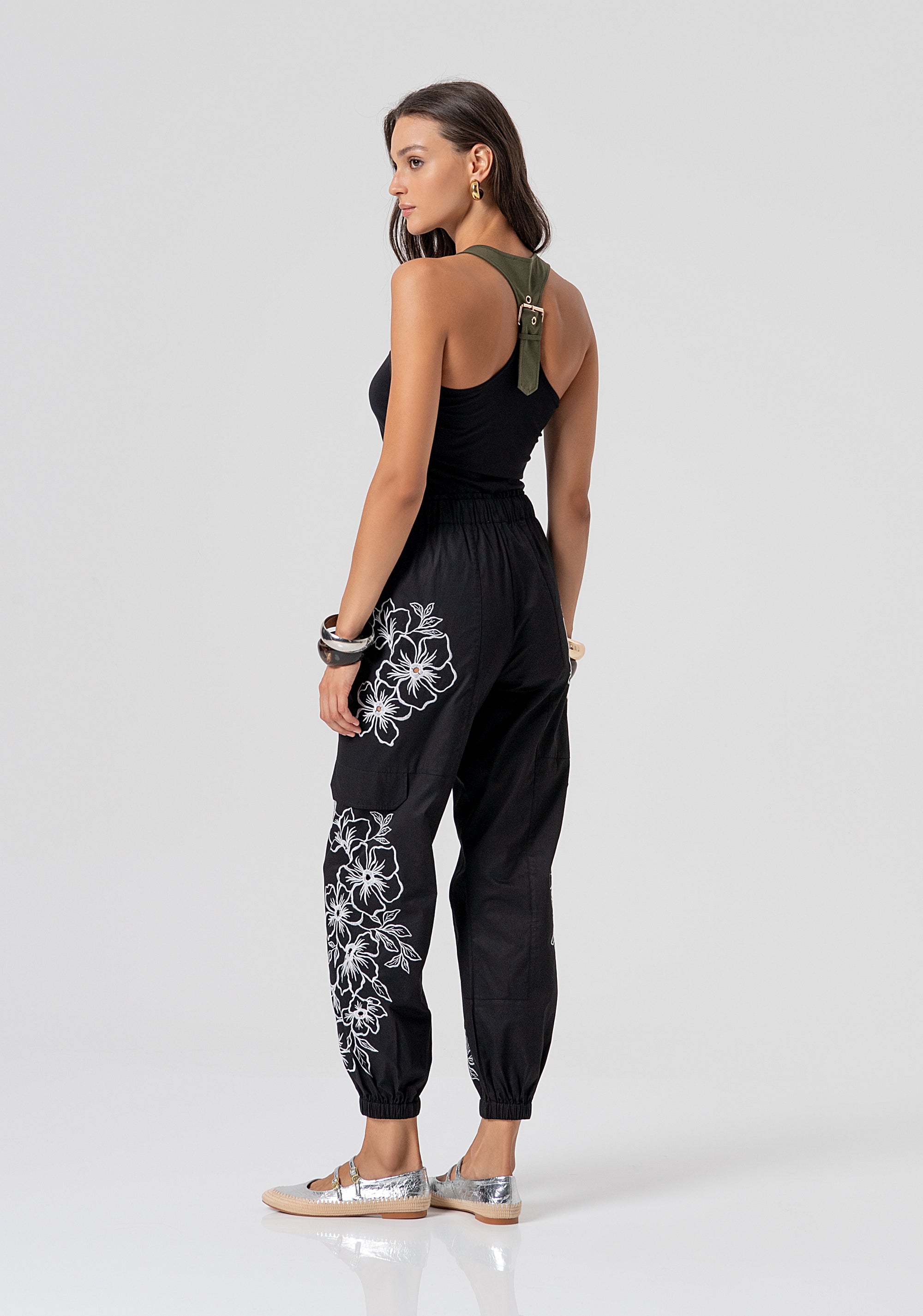 Pantalone regular jogger in popeline di cotone FJ26SVC002W400E5-816 Fracomina