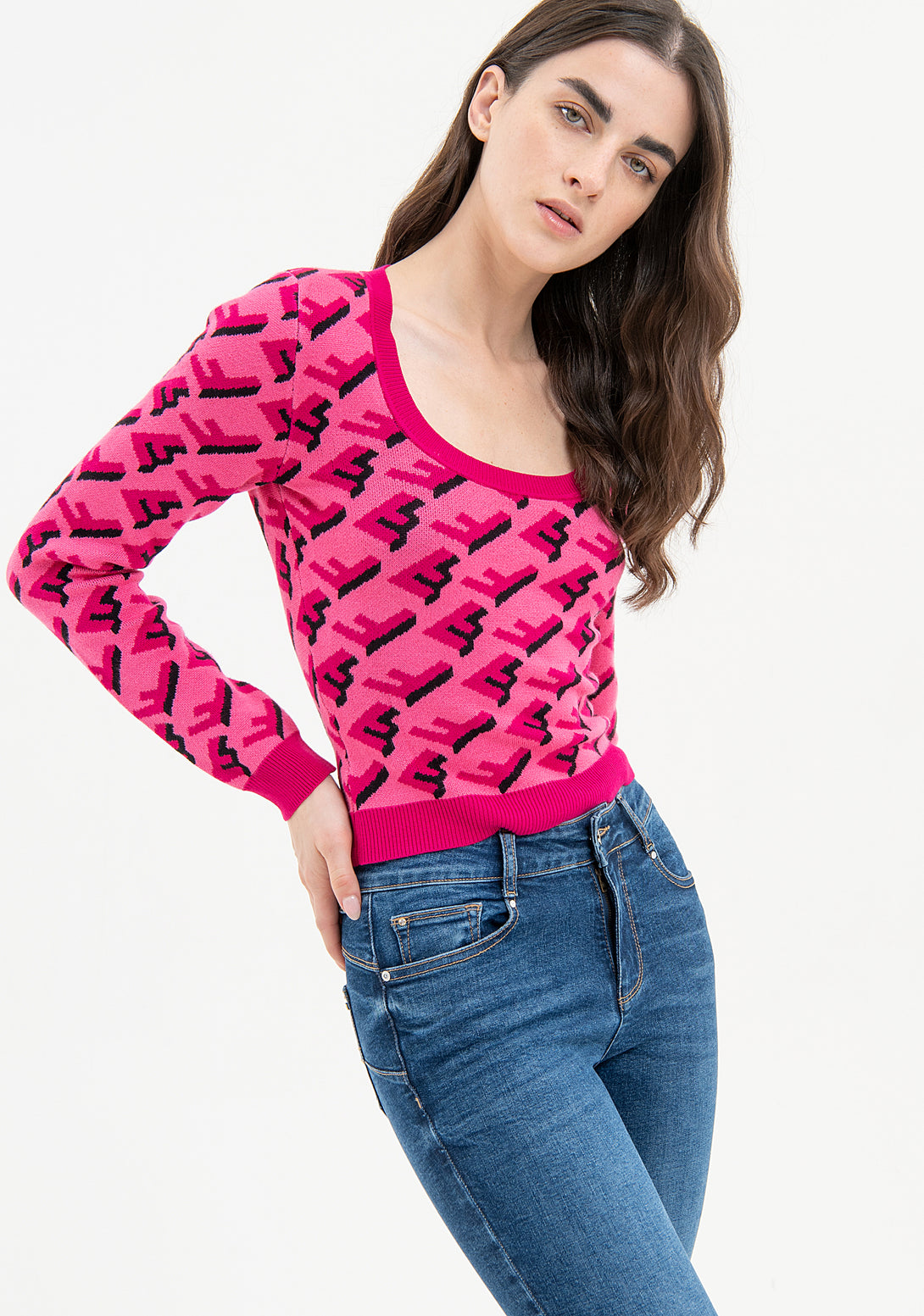 Jeans skinny effetto push up in denim con lavaggio medio FP23WV8000D40102 Fracomina