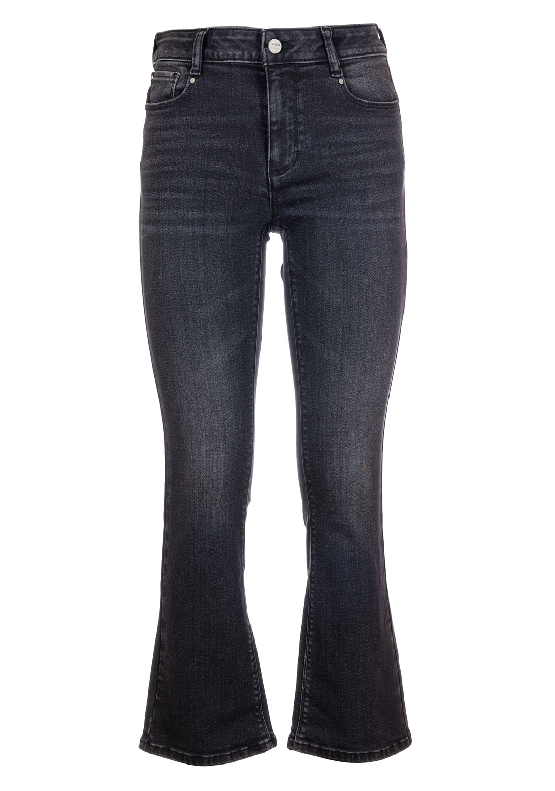 Jeans cropped flare effetto push up in denim nero con lavaggio medio FP23WV8030D40801 Fracomina