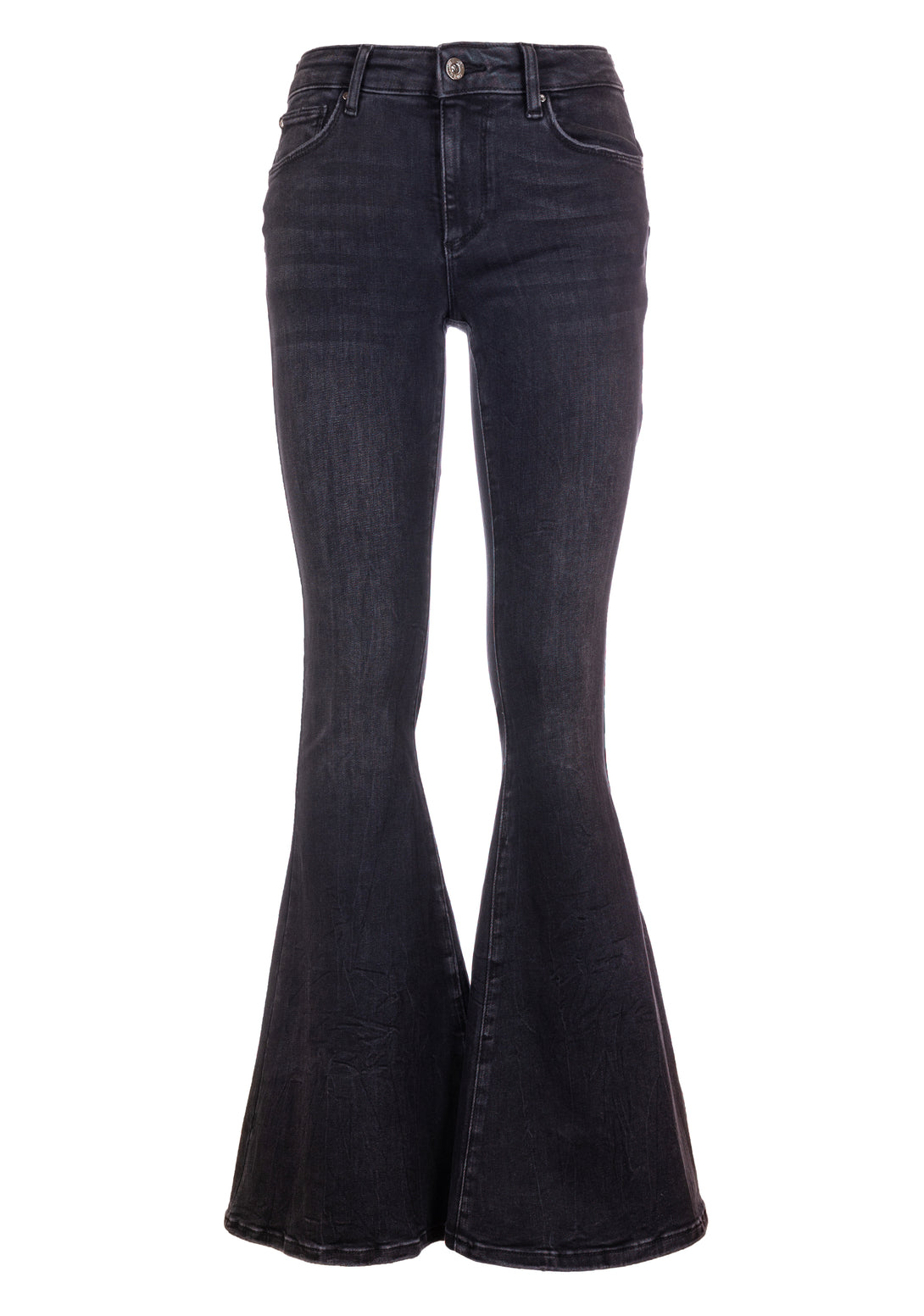 Jeans flare effetto push up in denim nero con lavaggio medio FP23WV8040D40293 Fracomina