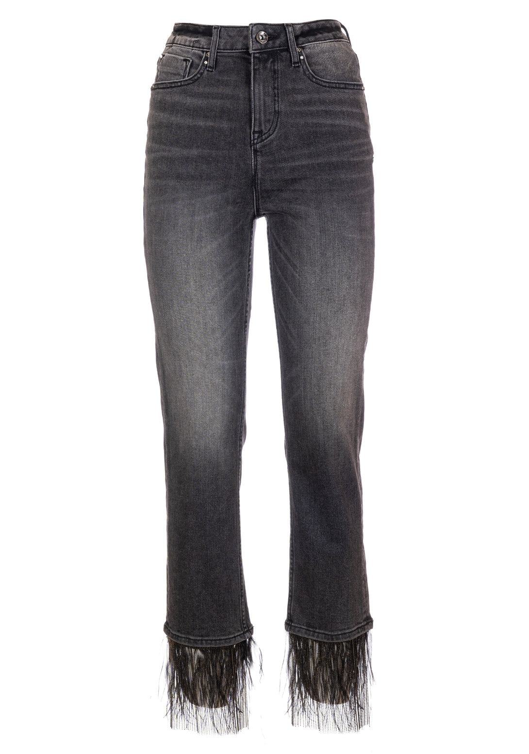 Jeans regular cropped in denim nero con lavaggio medio FP23WV9001D40104 Fracomina