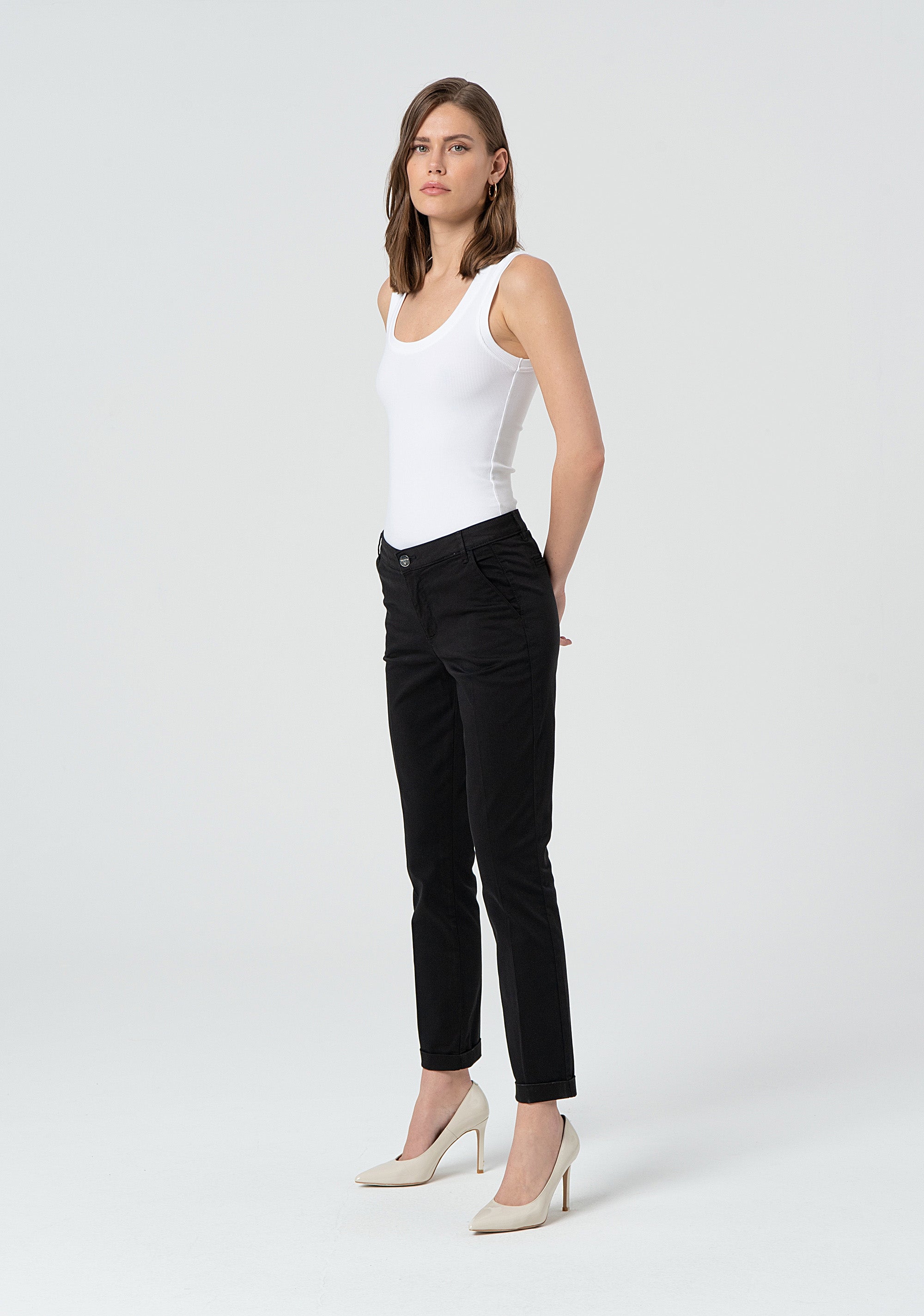 Pantalone regular in raso