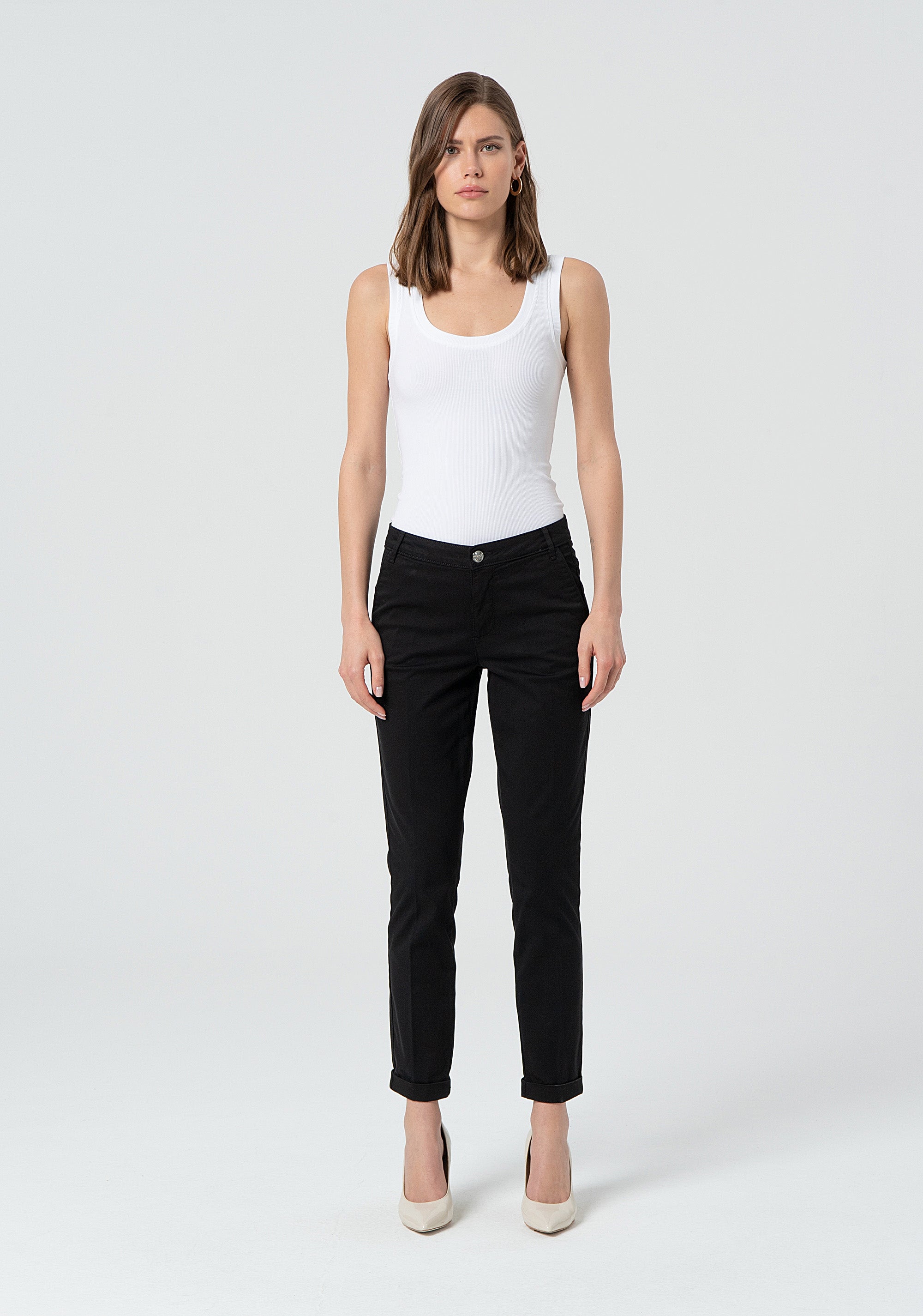 Pantalone regular in raso