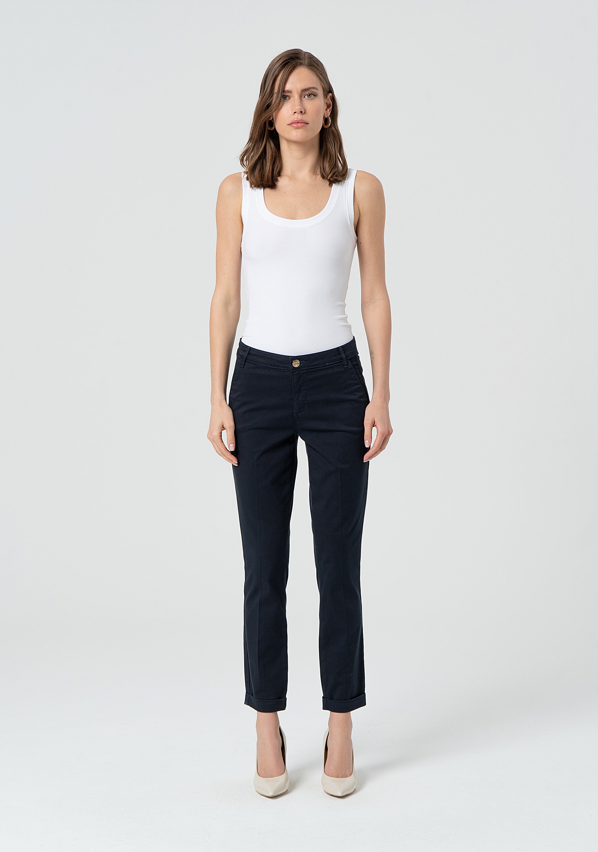 Pantalone regular in raso