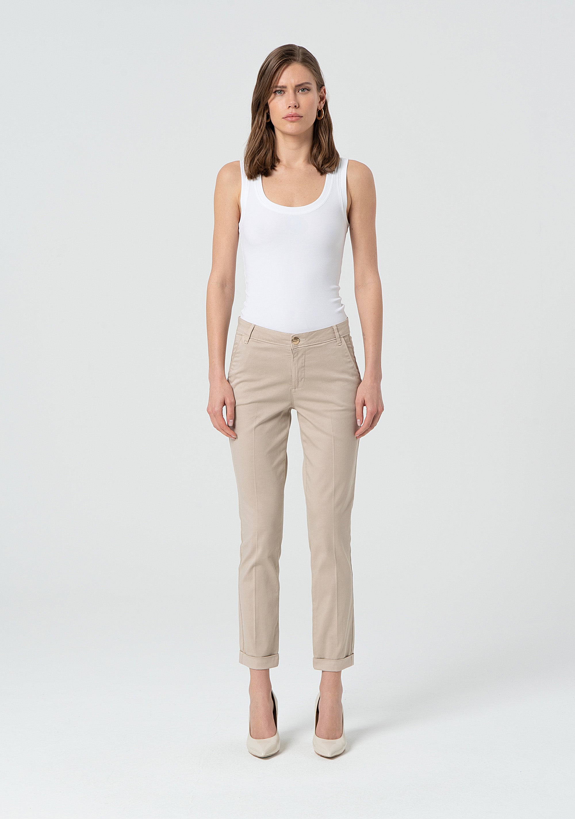 Pantalone regular in raso