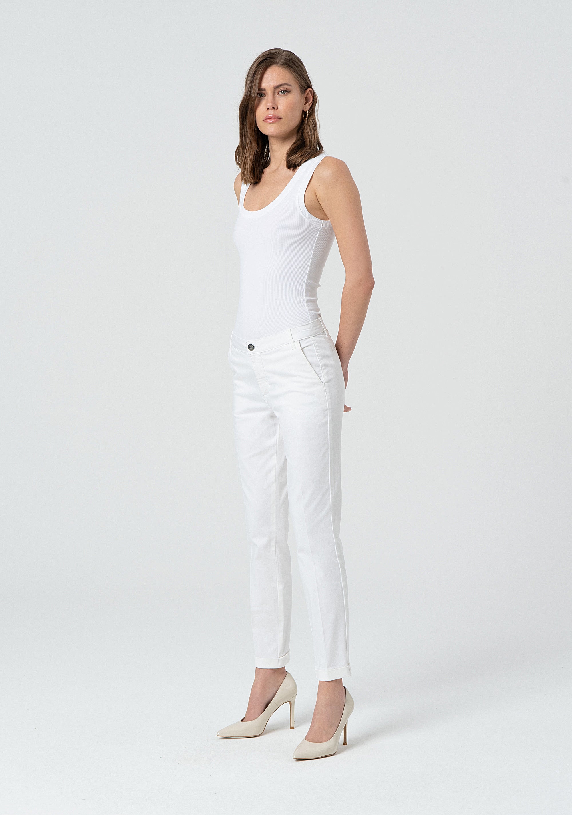 Pantalone regular in raso