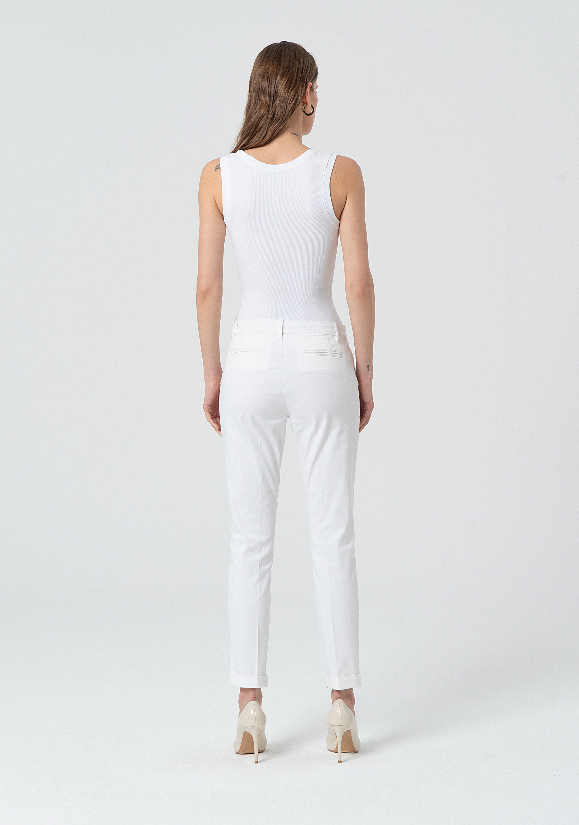Pantalone regular in raso