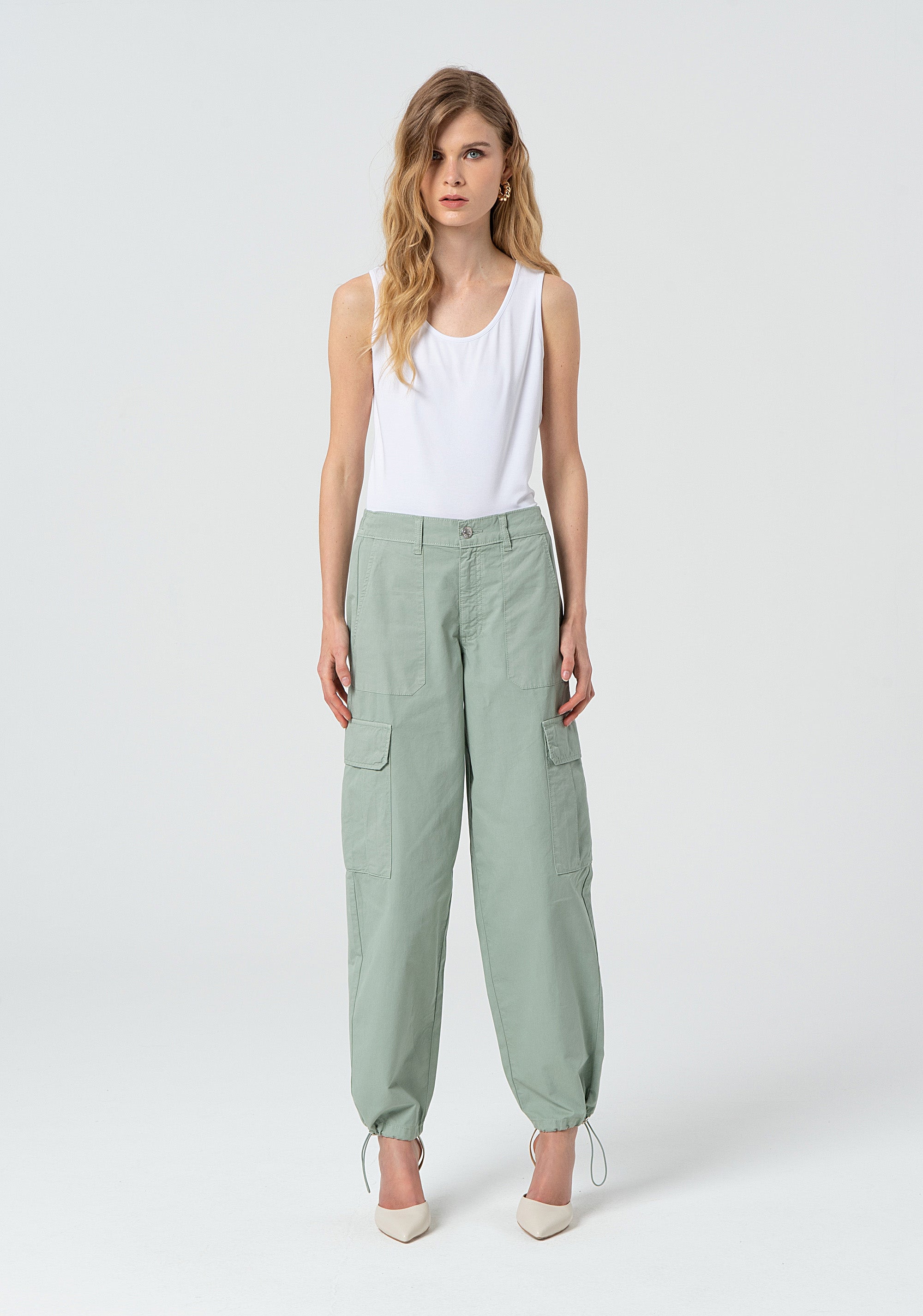 Pantalone cargo in gabardina FP25SVC006W77101-247 Fracomina