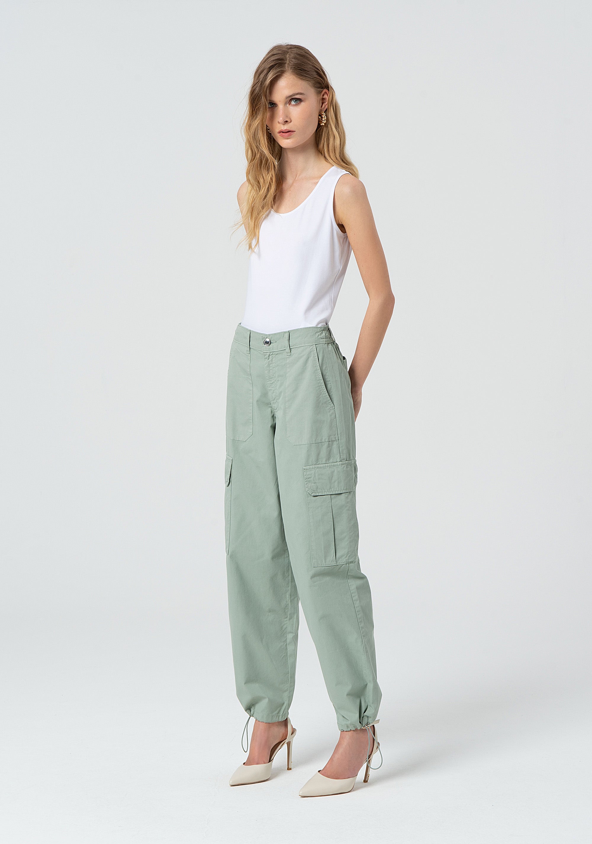 Pantalone cargo in gabardina FP25SVC006W77101-247 Fracomina