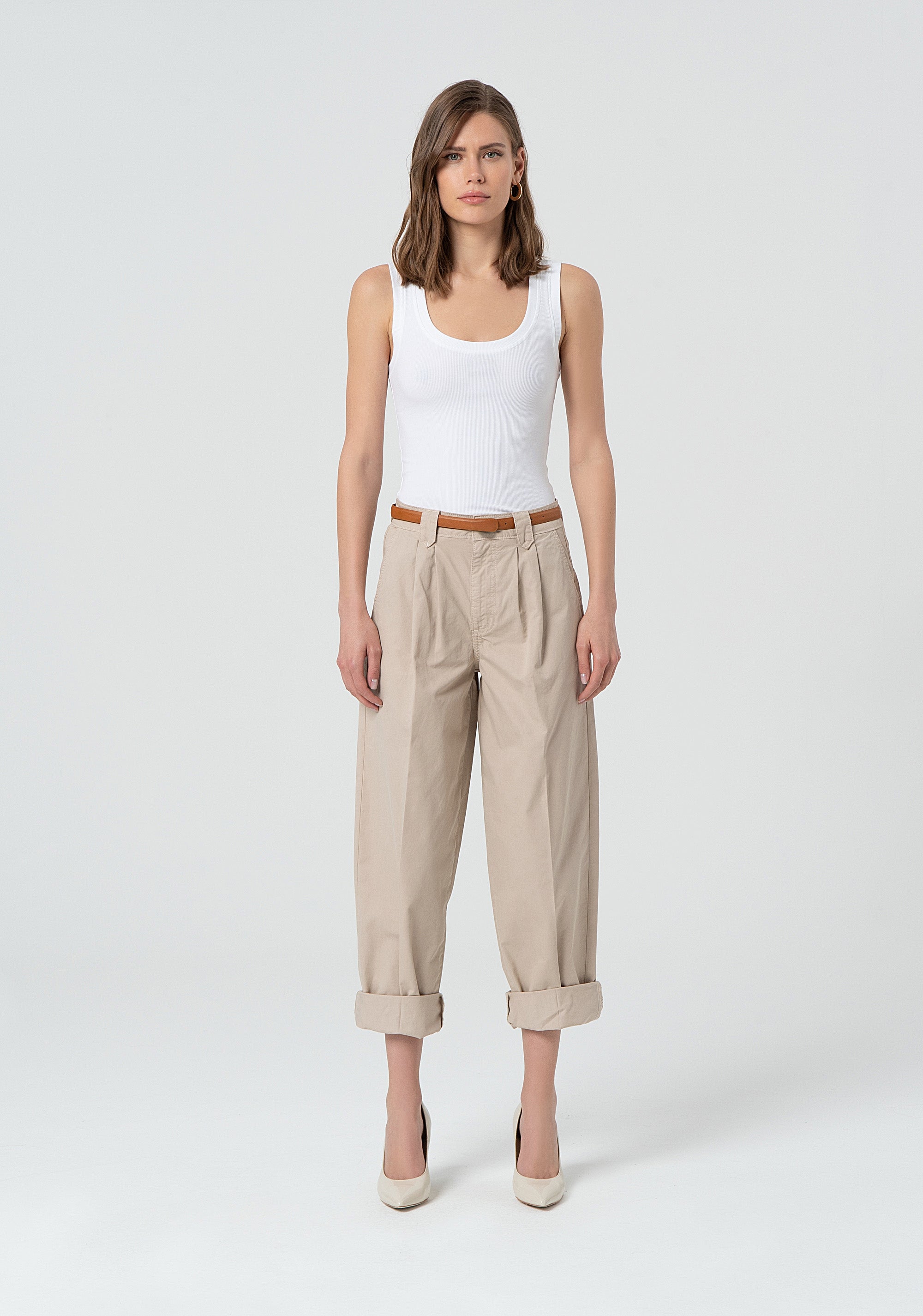 Pantalone carrot in gabardina FP25SVD014W77101-251 Fracomina