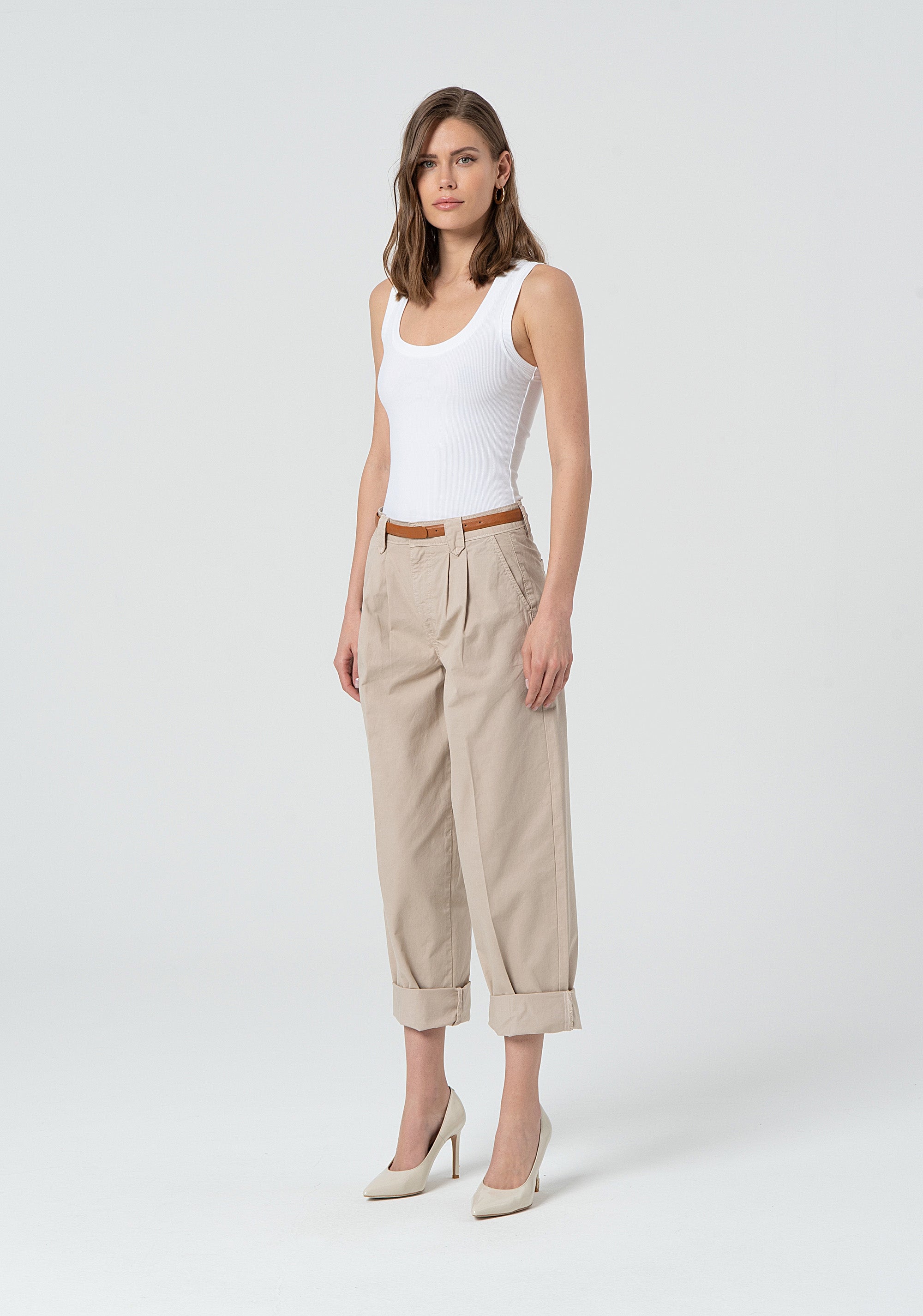 Pantalone carrot in gabardina FP25SVD014W77101-251 Fracomina