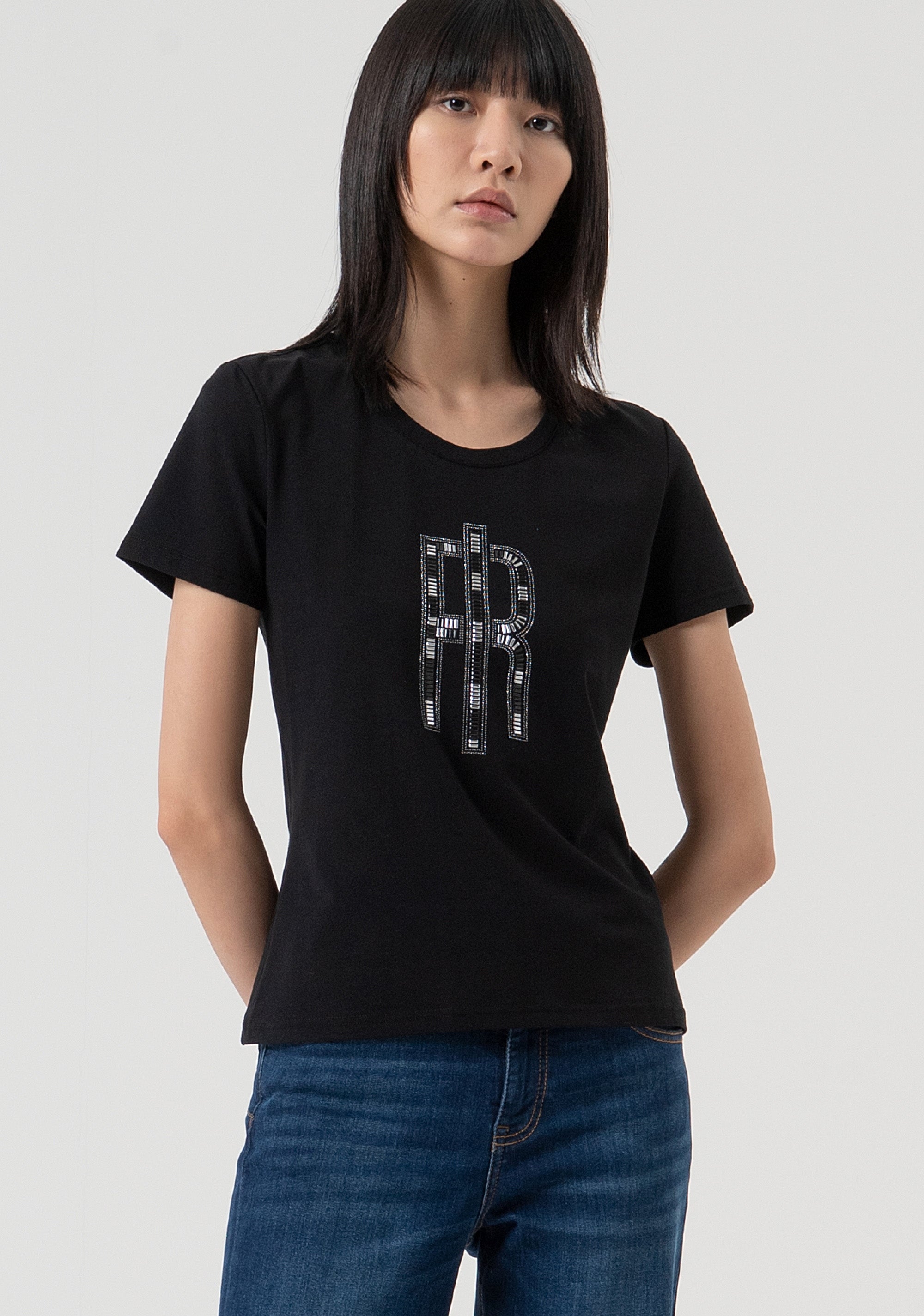 T-shirt regular in jersey di cotone FP25WT3002J40108-053 Fracomina