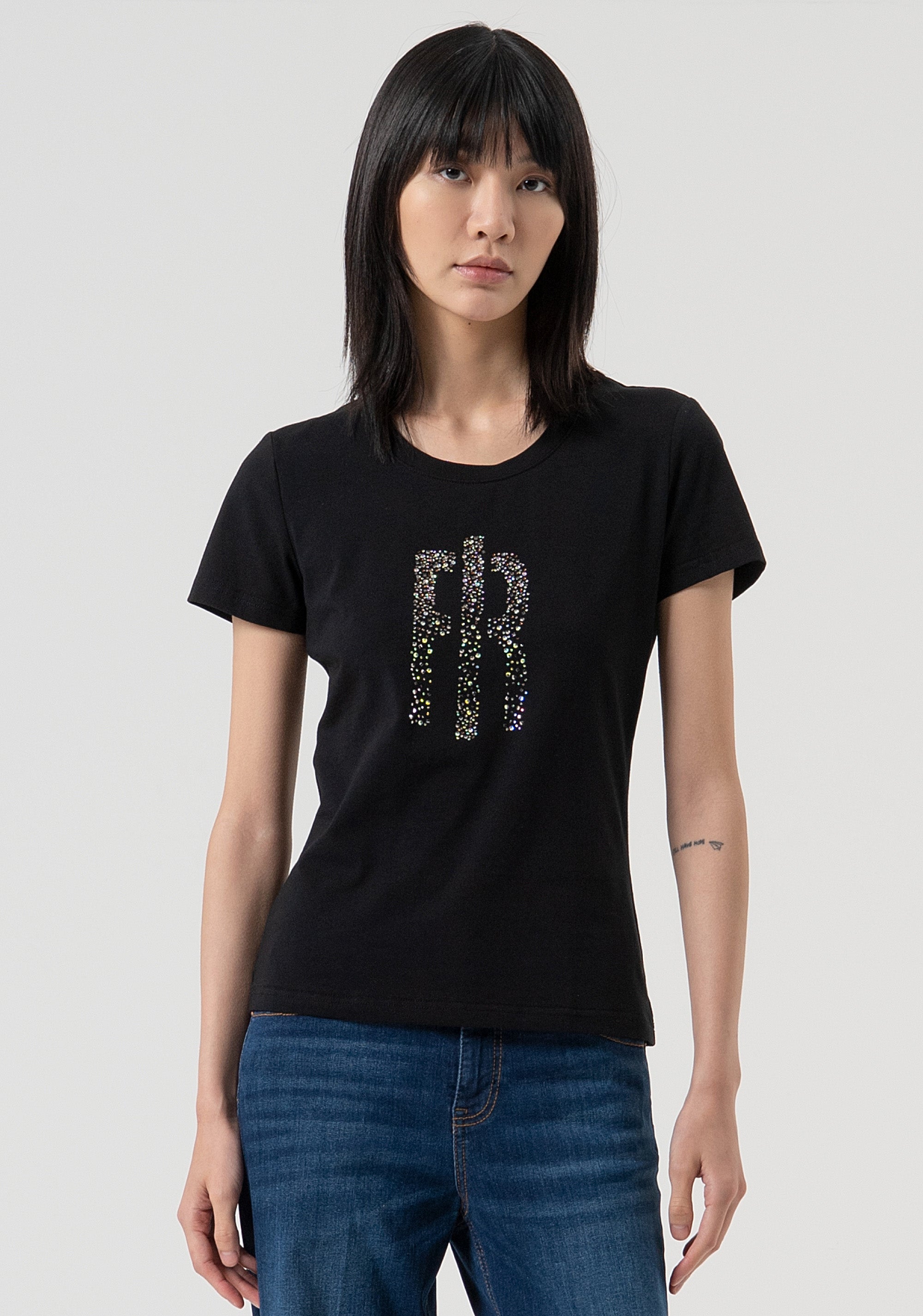T-shirt slim in jersey di cotone FP25WT3002J401N5-053 Fracomina